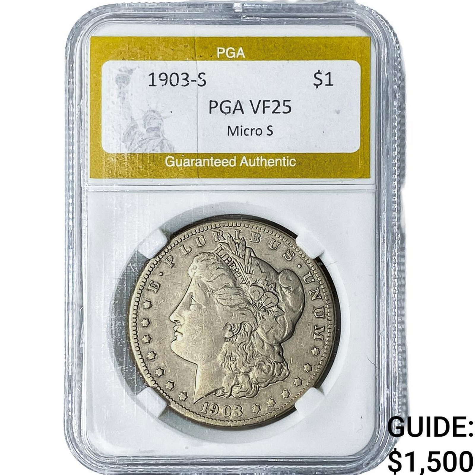 1903-S Morgan Silver Dollar PGA VF25 Micro S: 1903-S Morgan Silver Dollar PGA VF25 Micro S