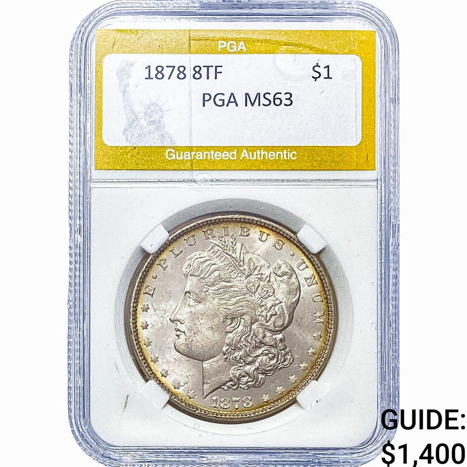 1878 8TF Morgan Silver Dollar PGA MS63: 1878 8TF Morgan Silver Dollar PGA MS63