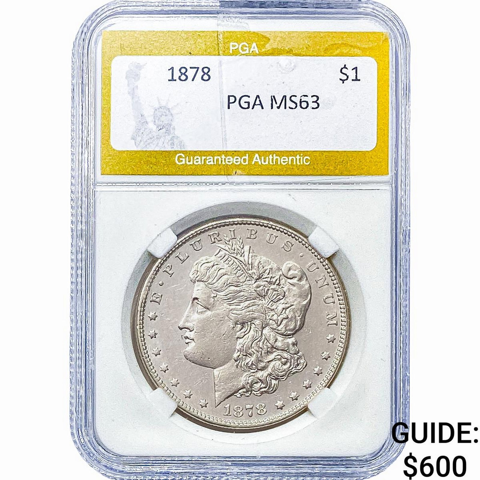 1878 Morgan Silver Dollar PGA MS63: 1878 Morgan Silver Dollar PGA MS63