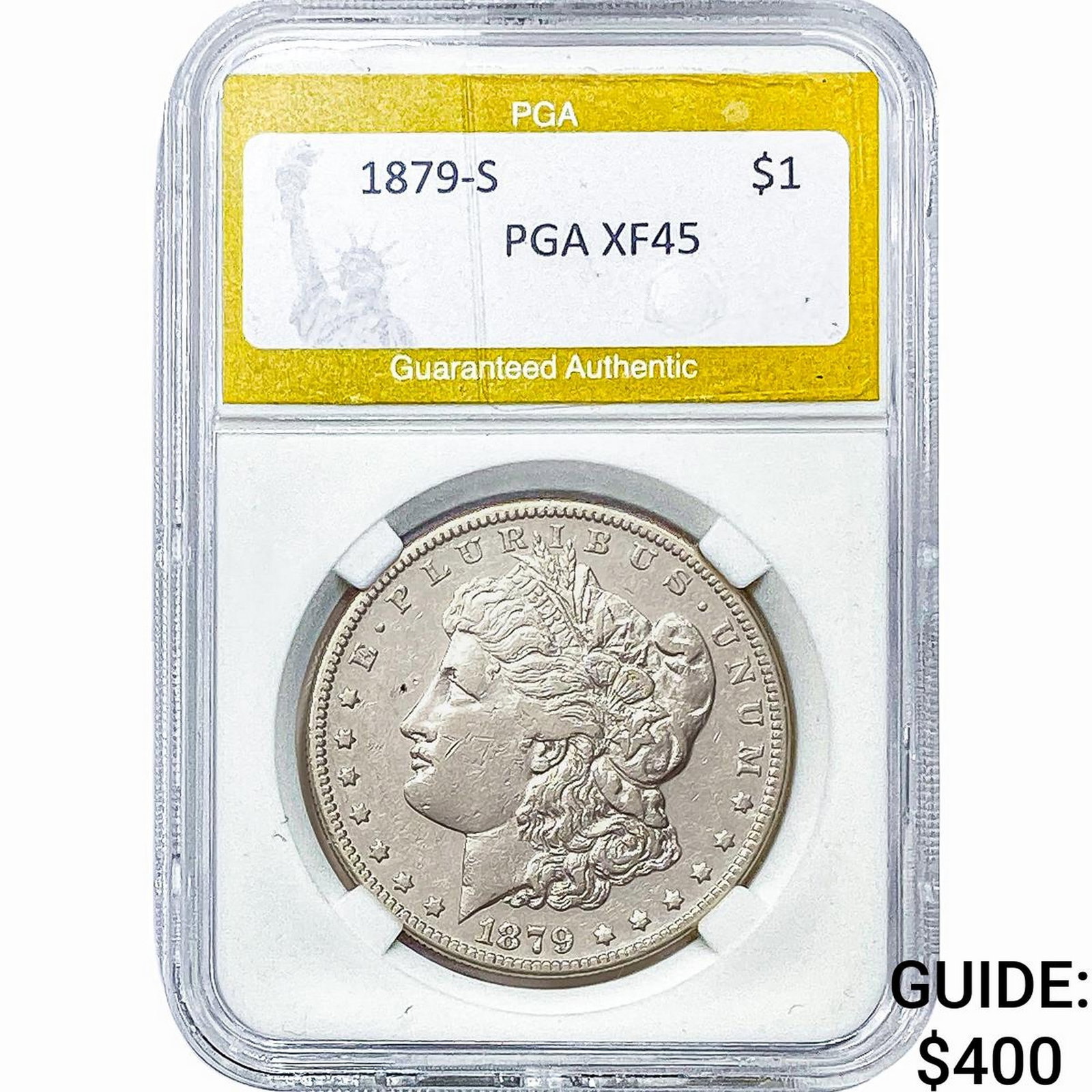1879-S Morgan Silver Dollar PGA XF45: 1879-S Morgan Silver Dollar PGA XF45