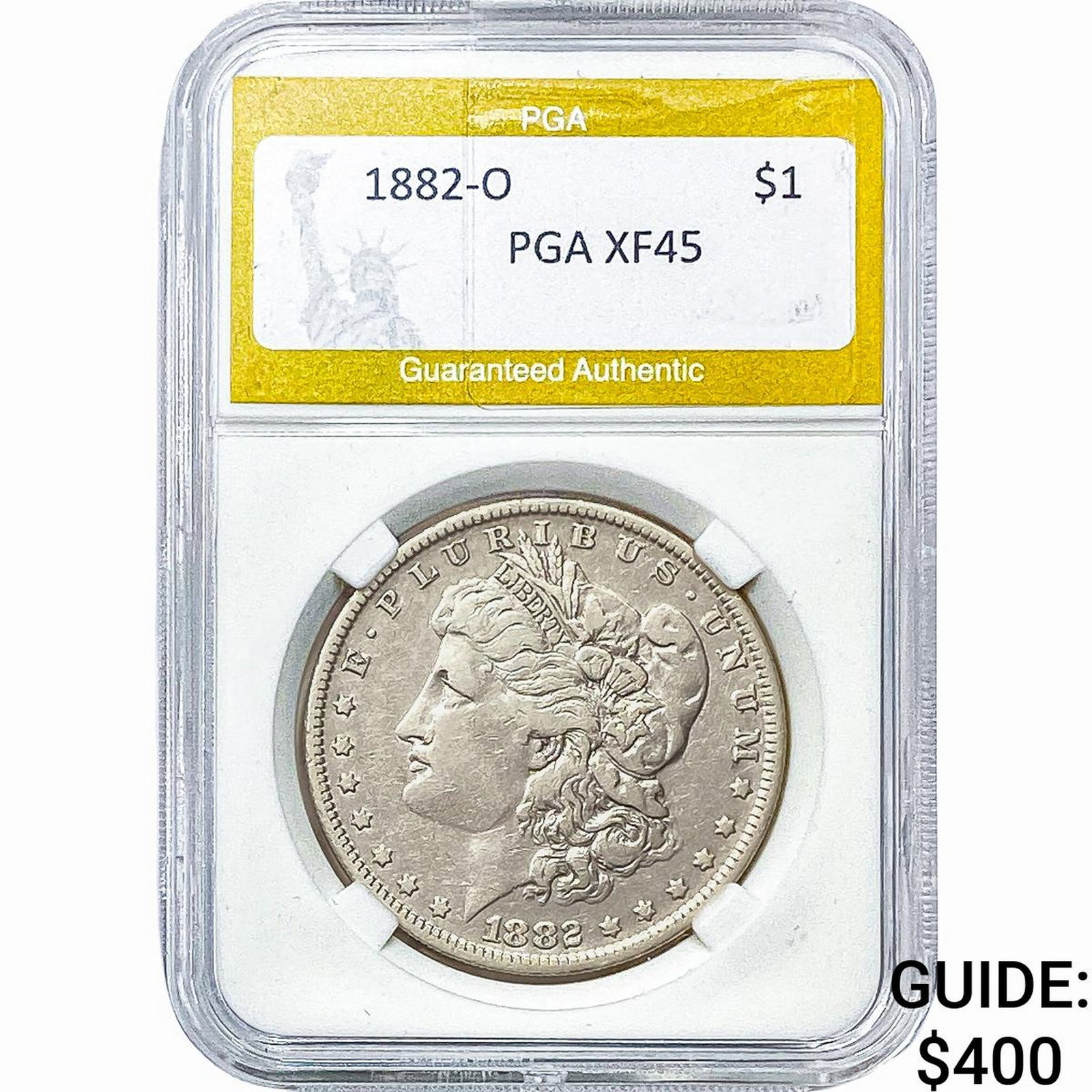 1882-O Morgan Silver Dollar PGA XF45: 1882-O Morgan Silver Dollar PGA XF45