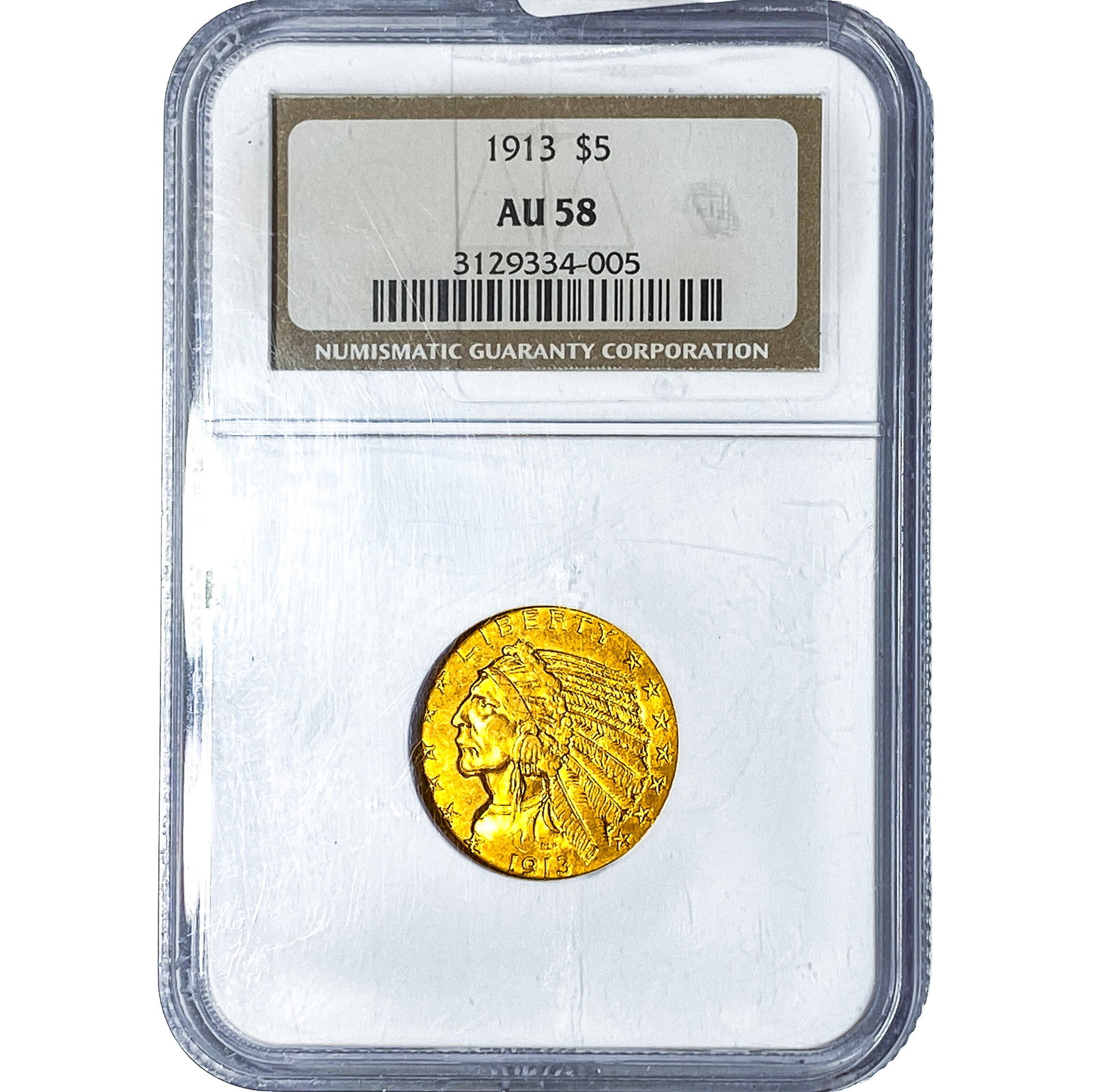 1913 $5 Gold Half Eagle NGC: 1913 $5 Gold Half Eagle NGC