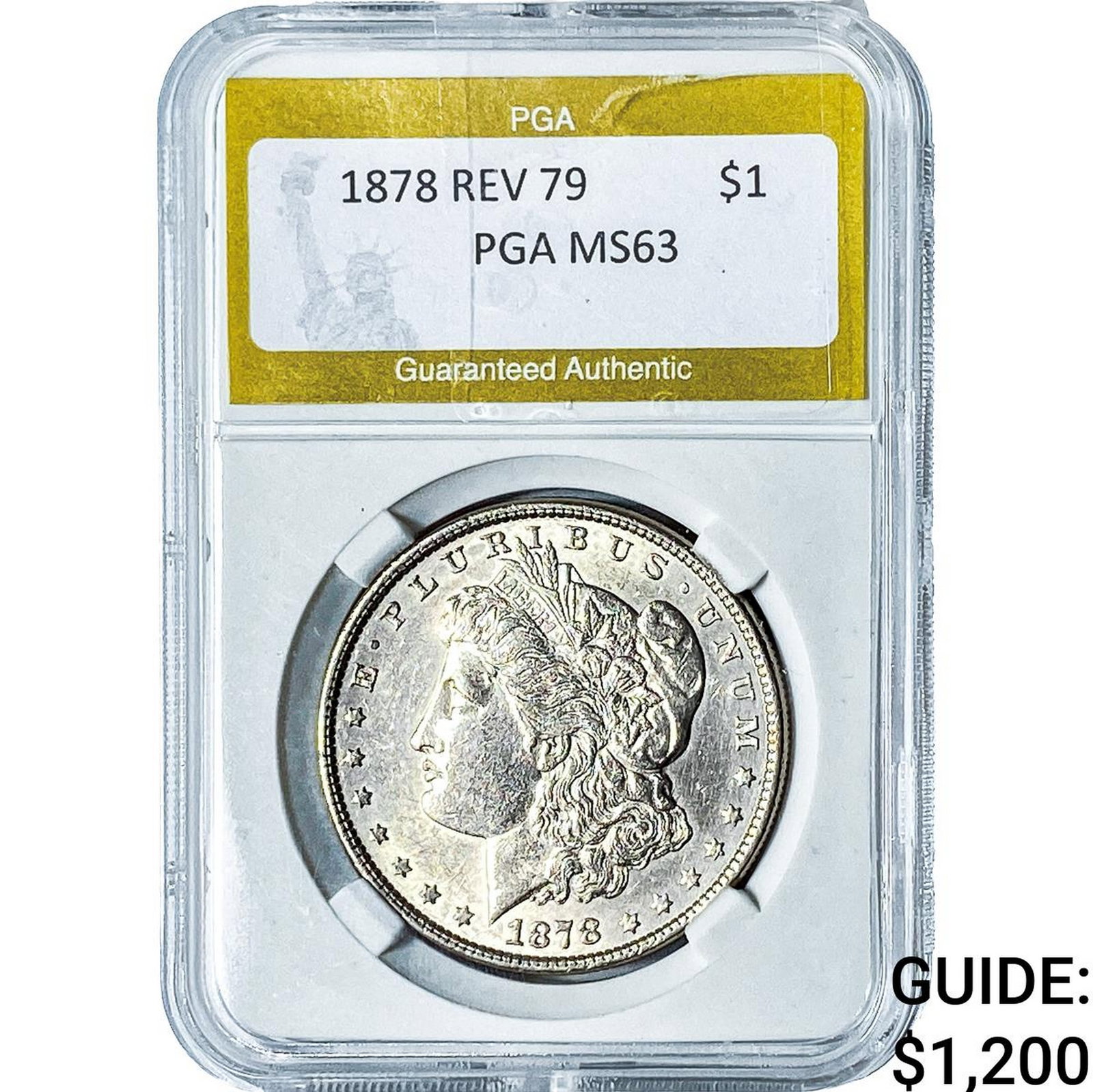 1878 Rev 79 Morgan Silver Dollar PGA MS63: 1878 Rev 79 Morgan Silver Dollar PGA MS63