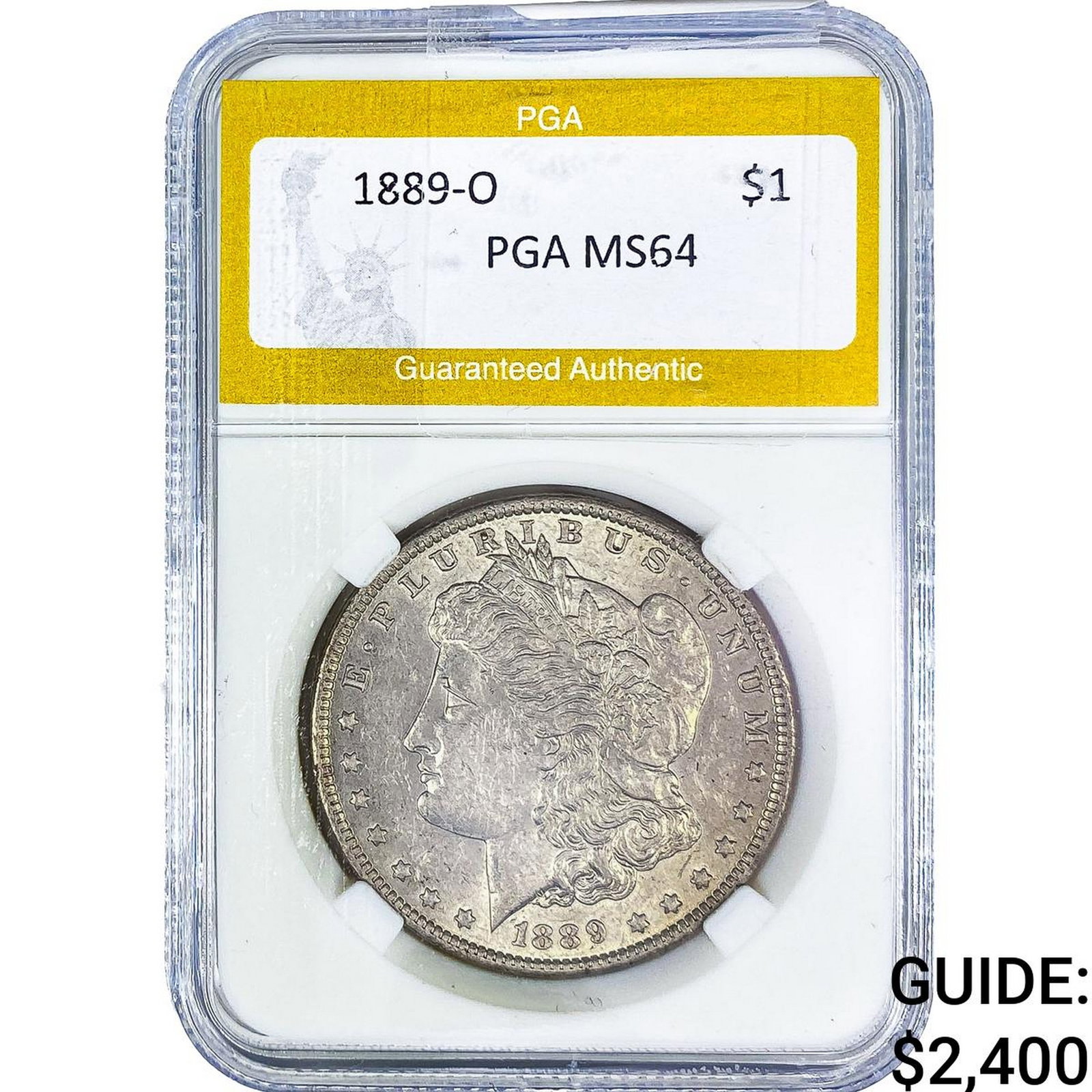 1889-O Morgan Silver Dollar PGA MS64: 1889-O Morgan Silver Dollar PGA MS64