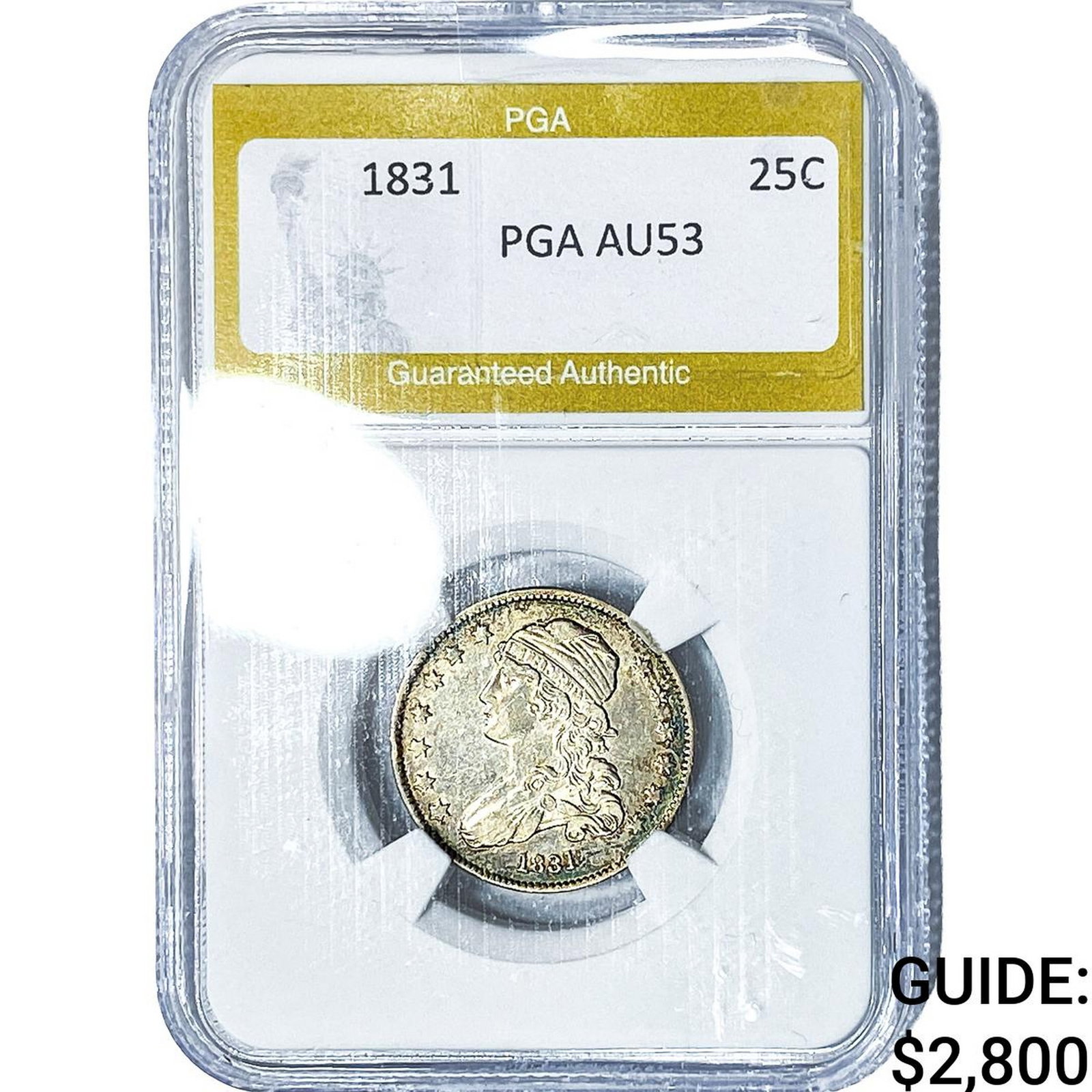 1831 Capped Bust Quarter PGA AU53: 1831 Capped Bust Quarter PGA AU53