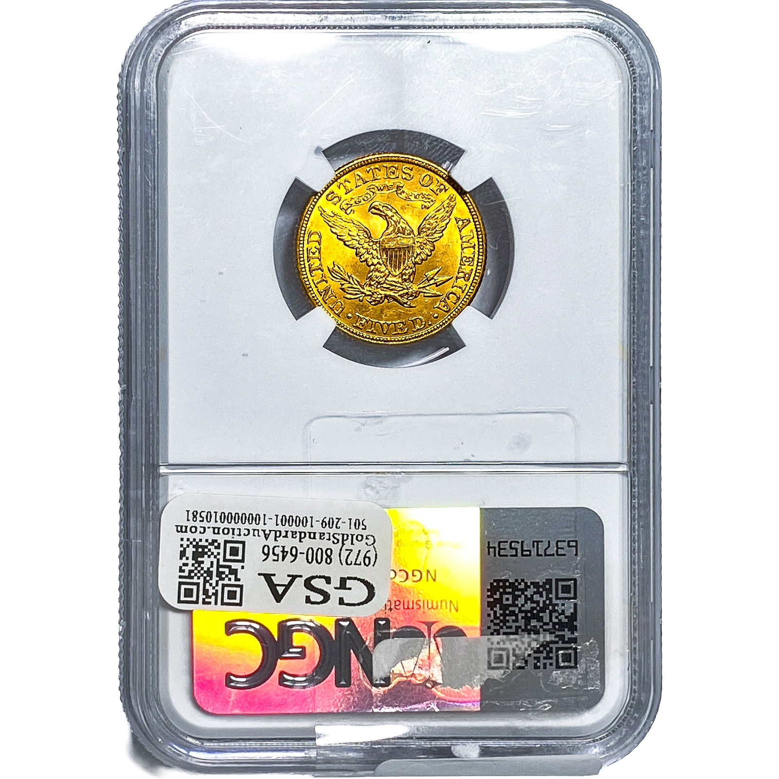1908 $5 Gold Half Eagle NGC - 2
