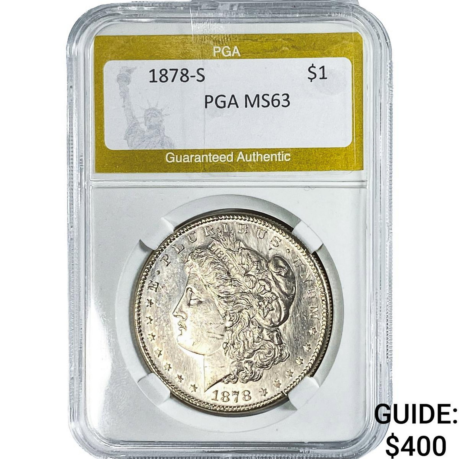1878-S Morgan Silver Dollar PGA MS63: 1878-S Morgan Silver Dollar PGA MS63