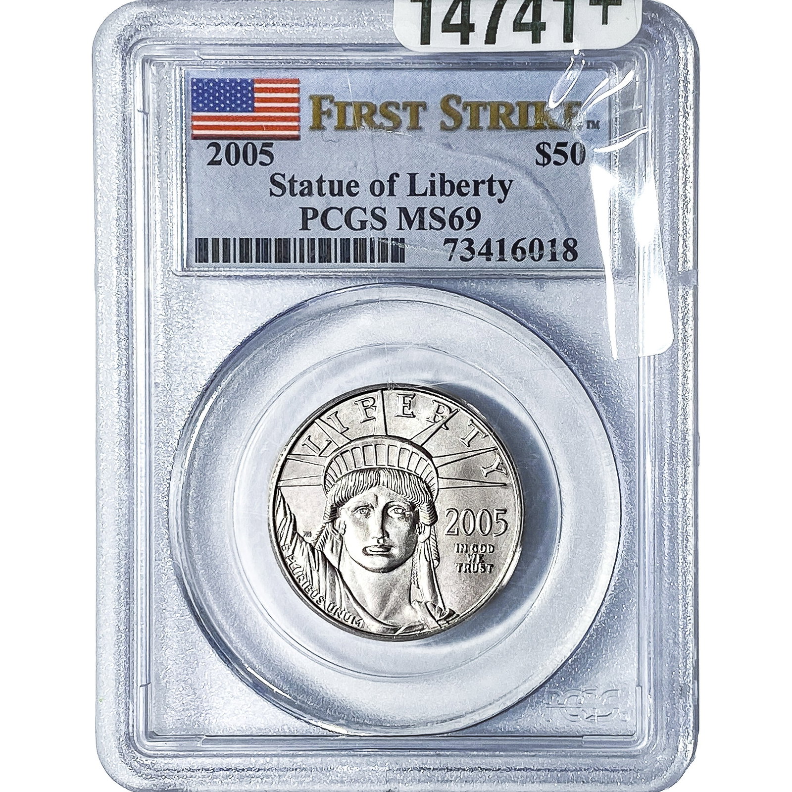 2005 $50 Platinum Liberty 1/2oz PCGS MS69: 2005 $50 Platinum Liberty 1/2oz PCGS MS69
