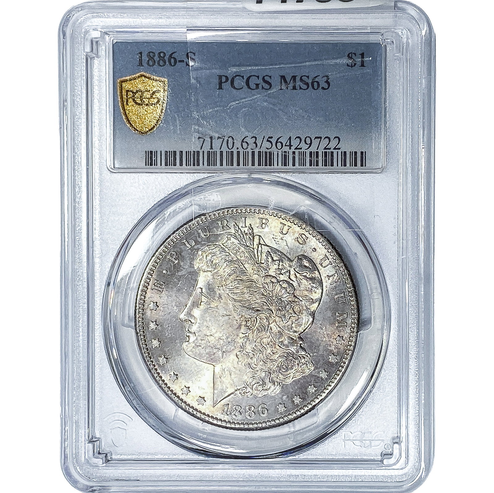 1886-S Morgan Silver Dollar PCGS MS63: 1886-S Morgan Silver Dollar PCGS MS63
