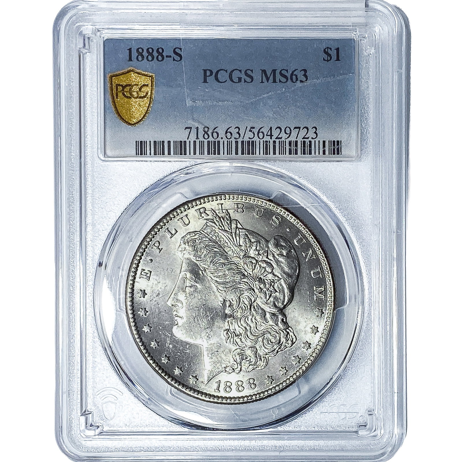 1888-S Morgan Silver Dollar PCGS MS63: 1888-S Morgan Silver Dollar PCGS MS63
