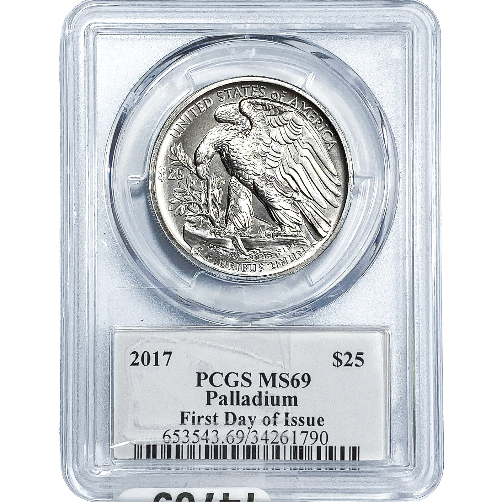 2017 $25 Palladium American Liberty 1oz PCGS MS69: 2017 $25 Palladium American Liberty 1oz PCGS MS69