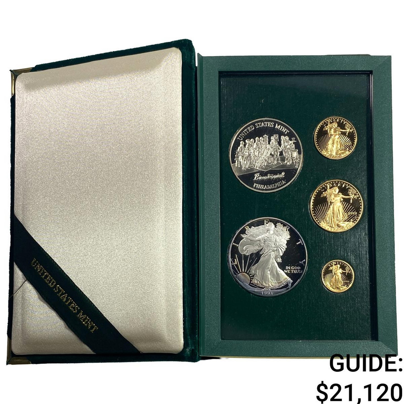 1993 U.S. Mint Philadelphia Silver&Gold Coin Set: 1993 U.S. Mint Philadelphia Silver&Gold Coin Set