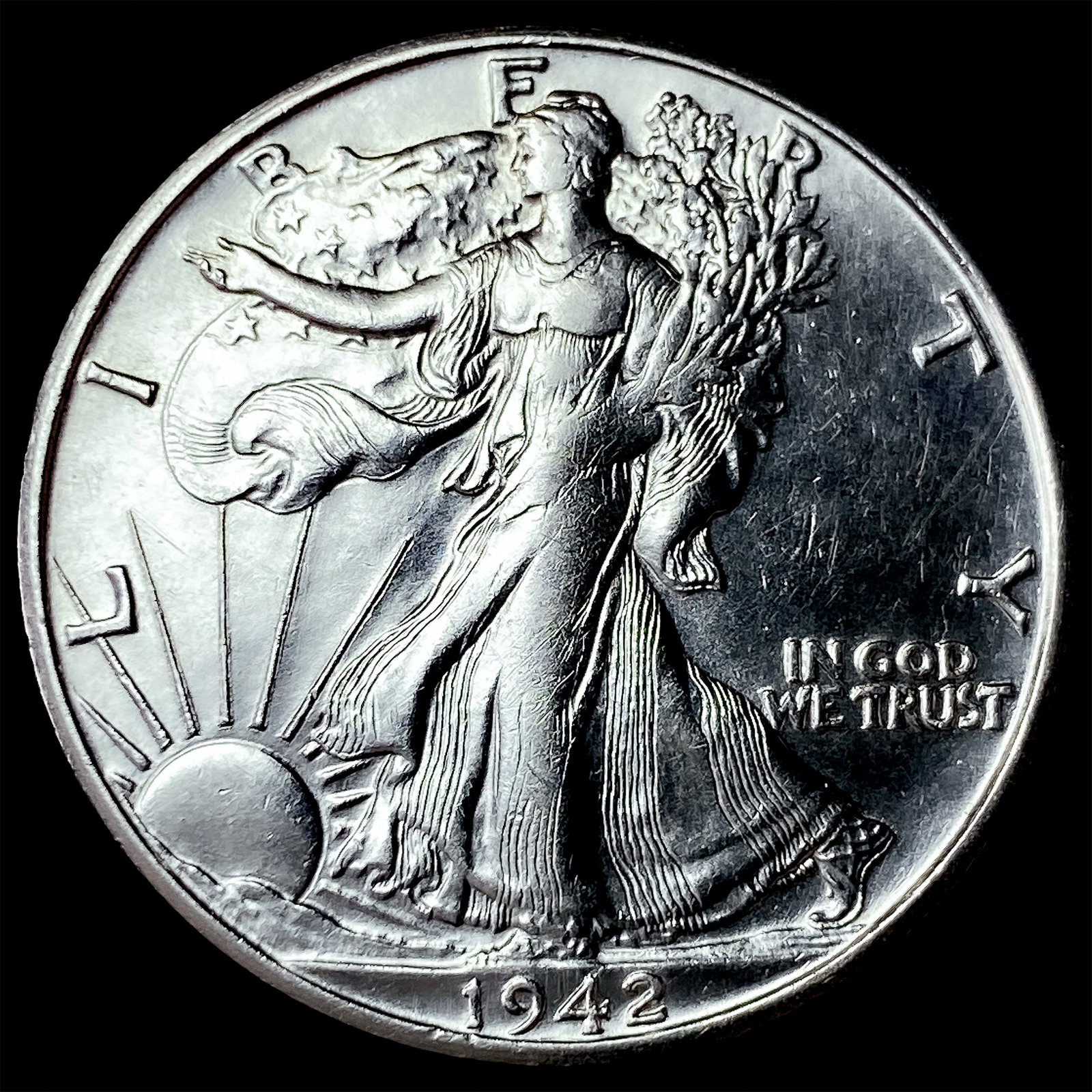 1942-S Silver Walking Liberty Half Dollar UNCIRCULATED: 1942-S Silver Walking Liberty Half Dollar UNCIRCULATED
