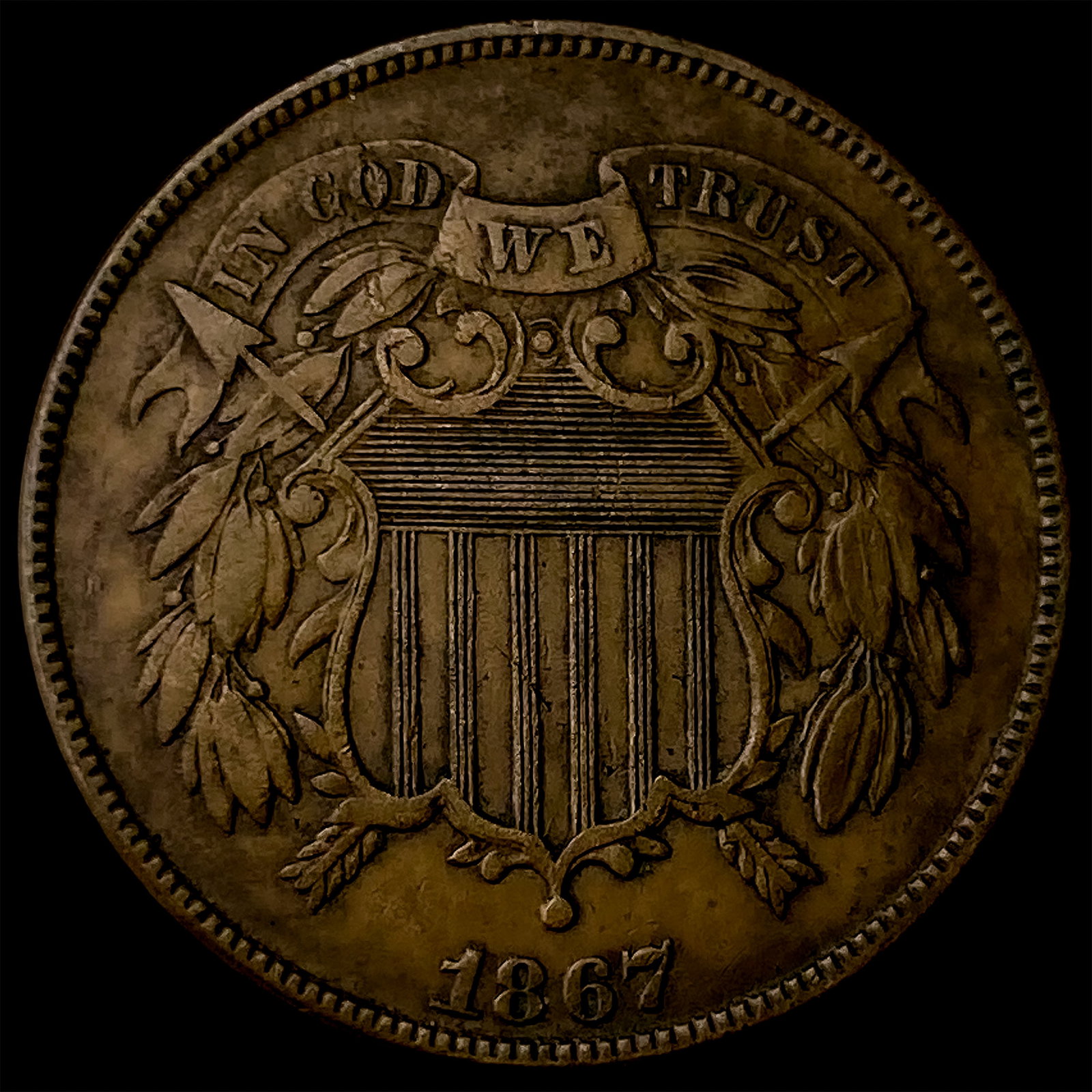 1867 Two-Cent Piece CLOSELY UNCIRCULATED: 1867 Two-Cent Piece CLOSELY UNCIRCULATED