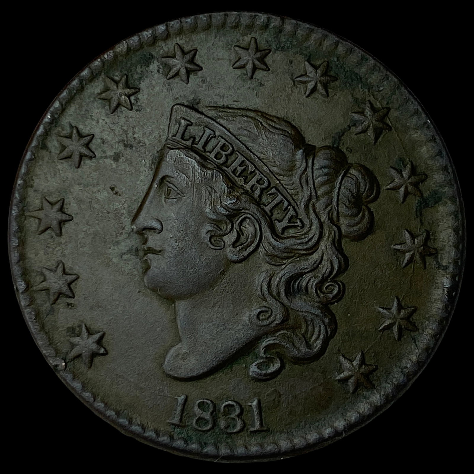 1831 Coronet Head Large Cent CLOSELY UNCIRCULATED: 1831 Coronet Head Large Cent CLOSELY UNCIRCULATED