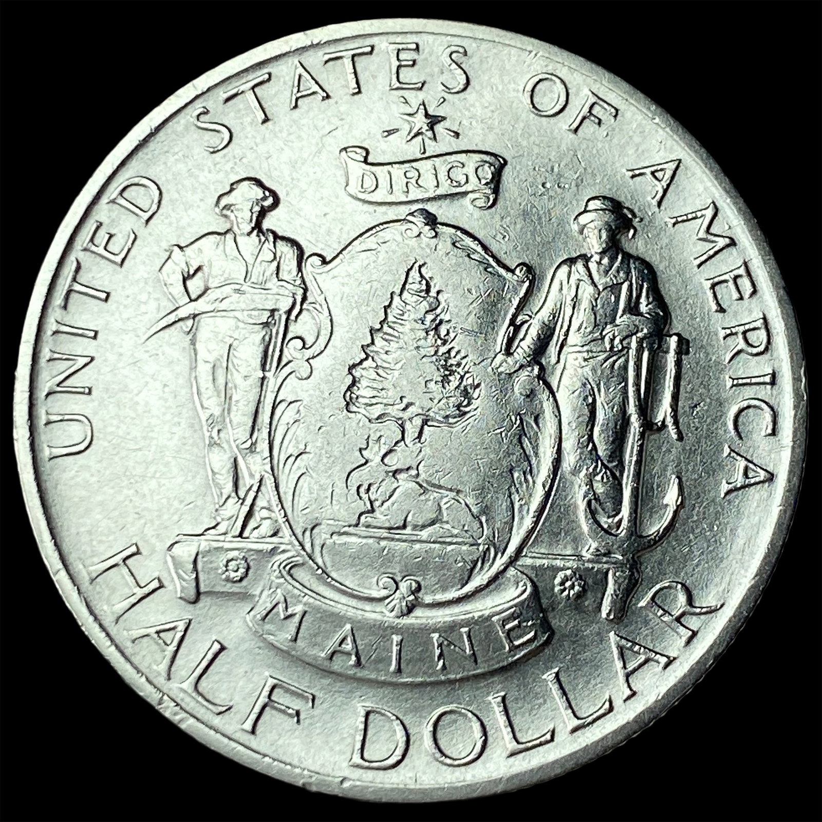 1920 Silver Maine Centennial Half Dollar NEARLY UNCIRCULATED (1 of 2)