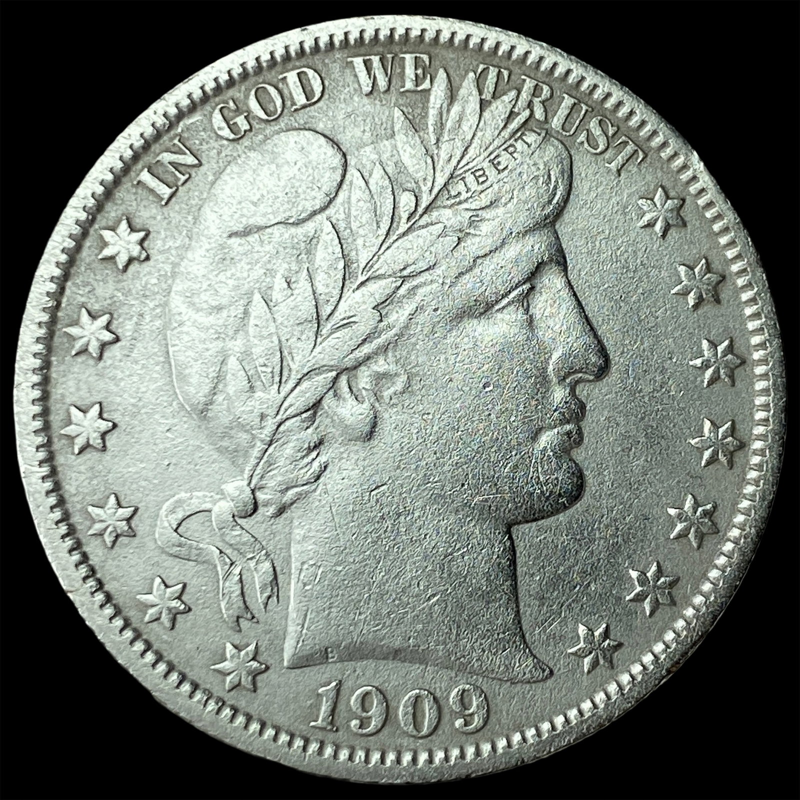 1909 Silver Half Dollar (Barber) CLOSELY UNCIRCULATED (1 of 2)