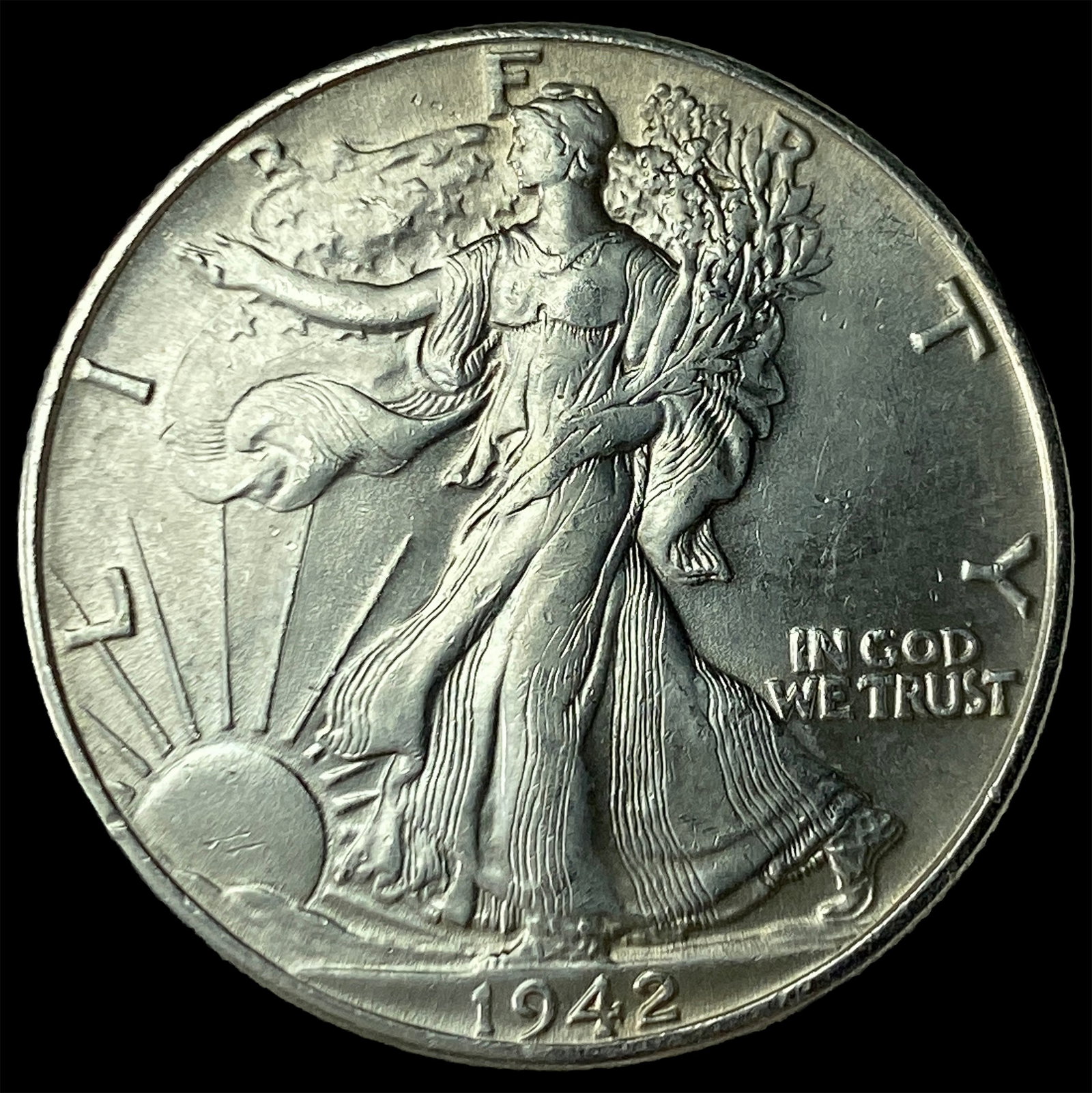 1942 Silver Half Dollar Walking Liberty NICELY CIRCULATED (1 of 2)