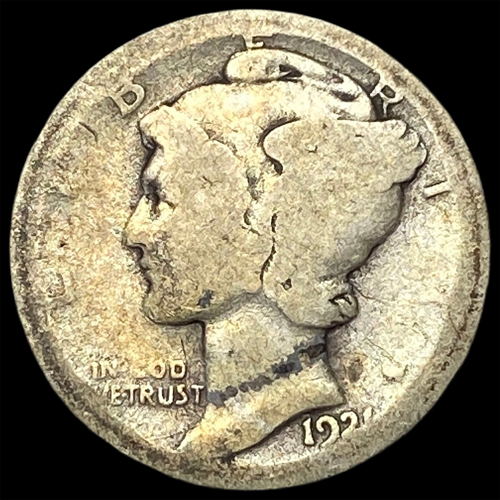 1921 Silver Mercury Dime LIGHTLY CIRCULATED: 1921 Silver Mercury Dime LIGHTLY CIRCULATED