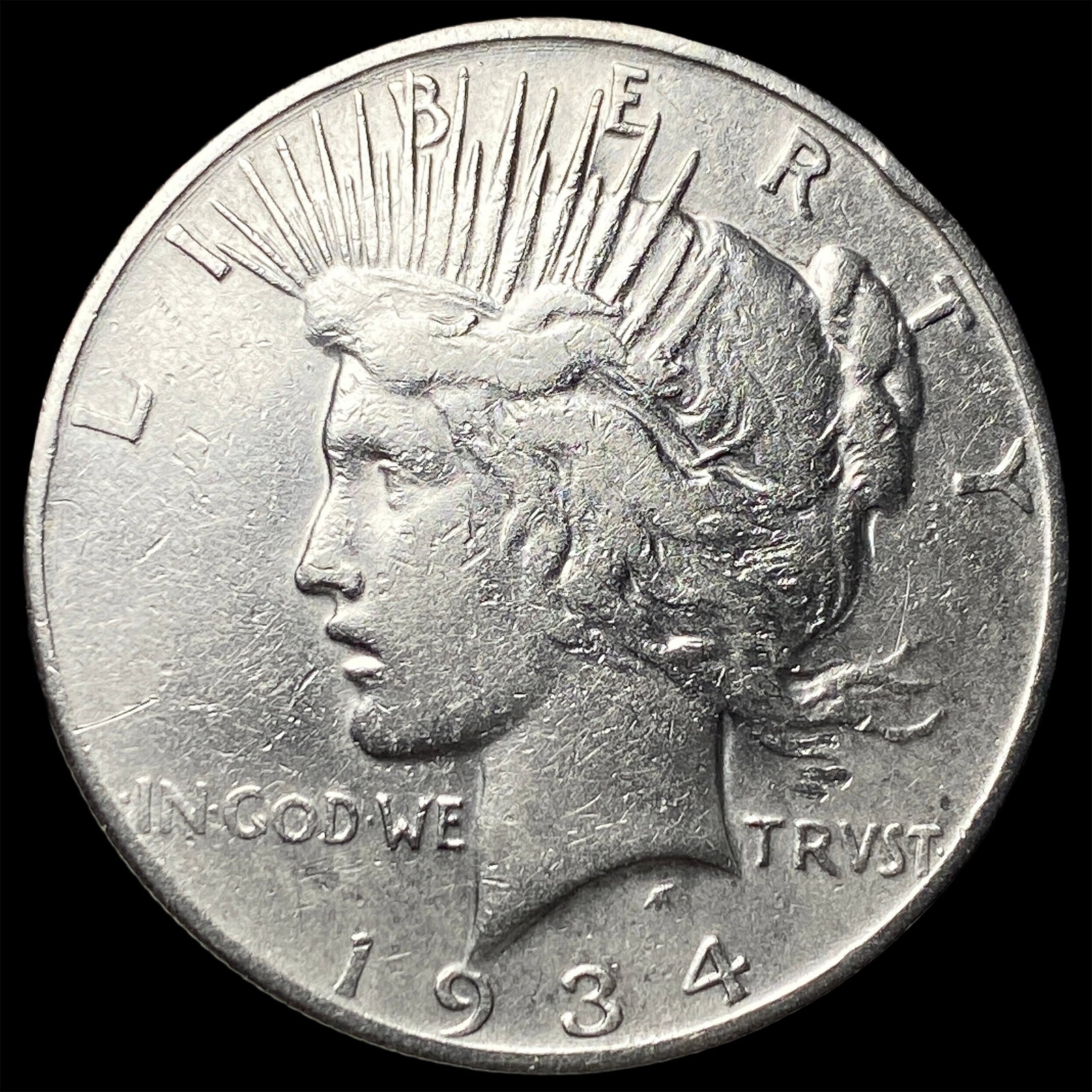 1934-S Peace Silver Dollar CLOSELY UNCIRCULATED: 1934-S Peace Silver Dollar CLOSELY UNCIRCULATED