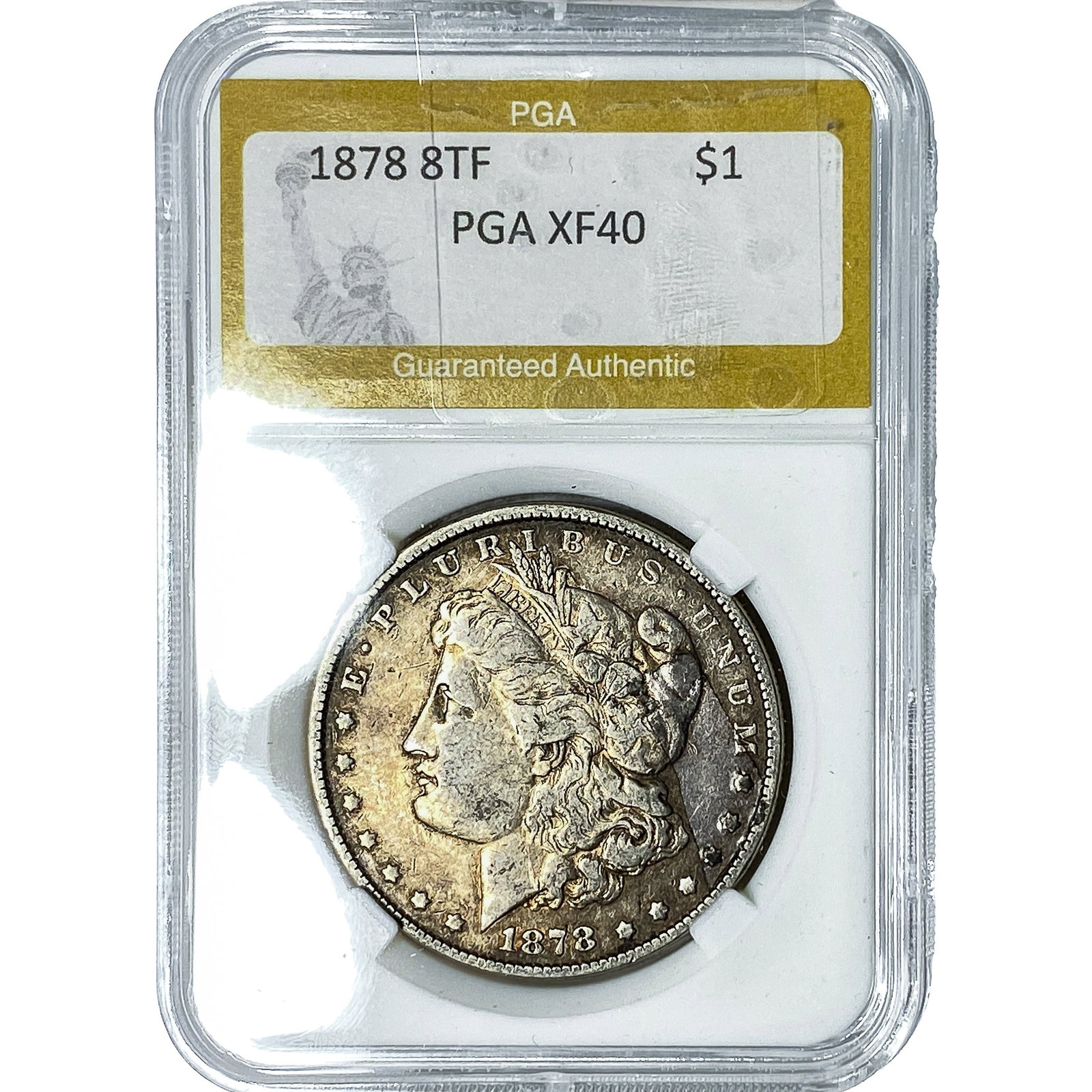 1878 8TF Morgan Silver Dollar PGA XF40: 1878 8TF Morgan Silver Dollar PGA XF40