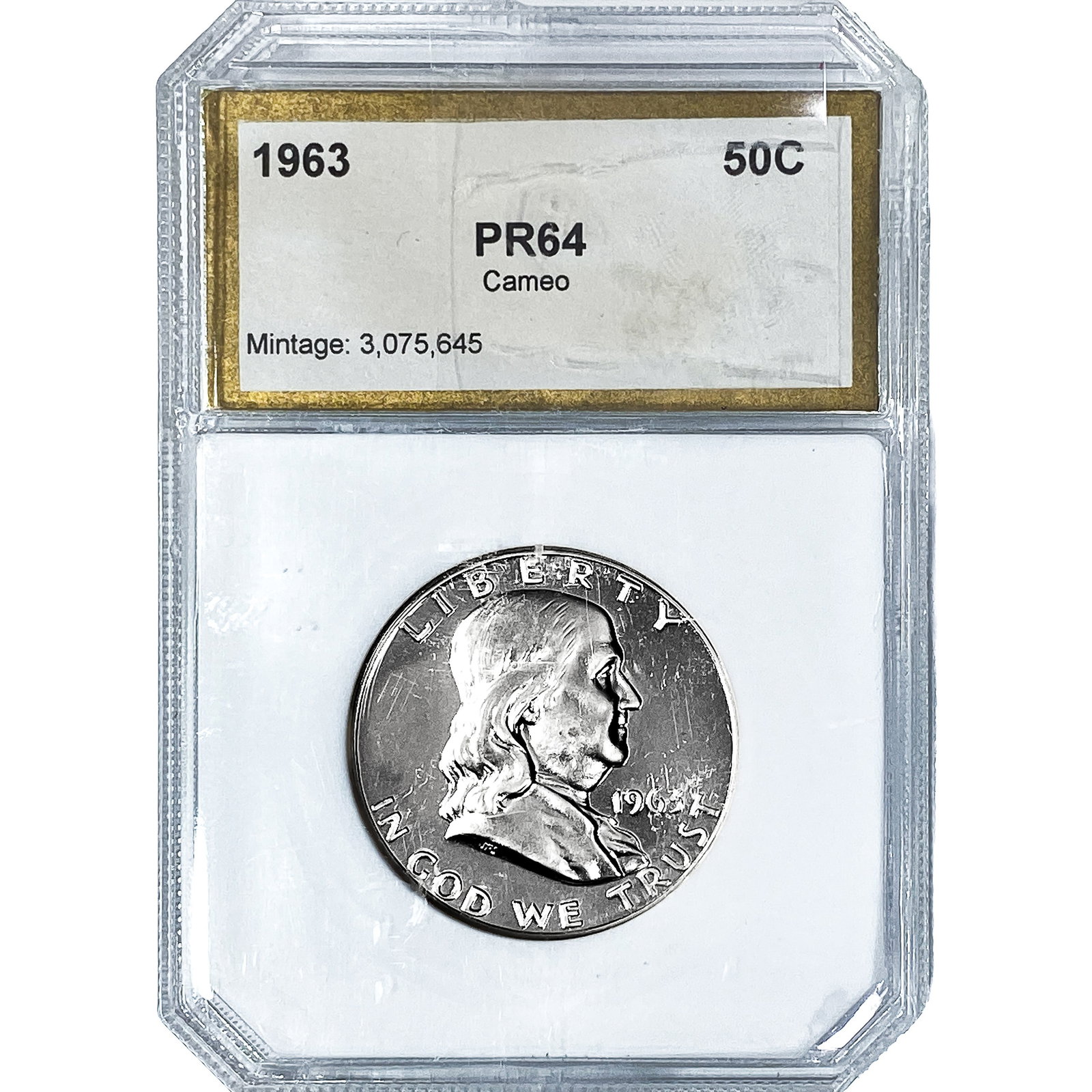 1963 Franklin Half Dollar PCI PR64 Cameo: 1963 Franklin Half Dollar PCI PR64 Cameo