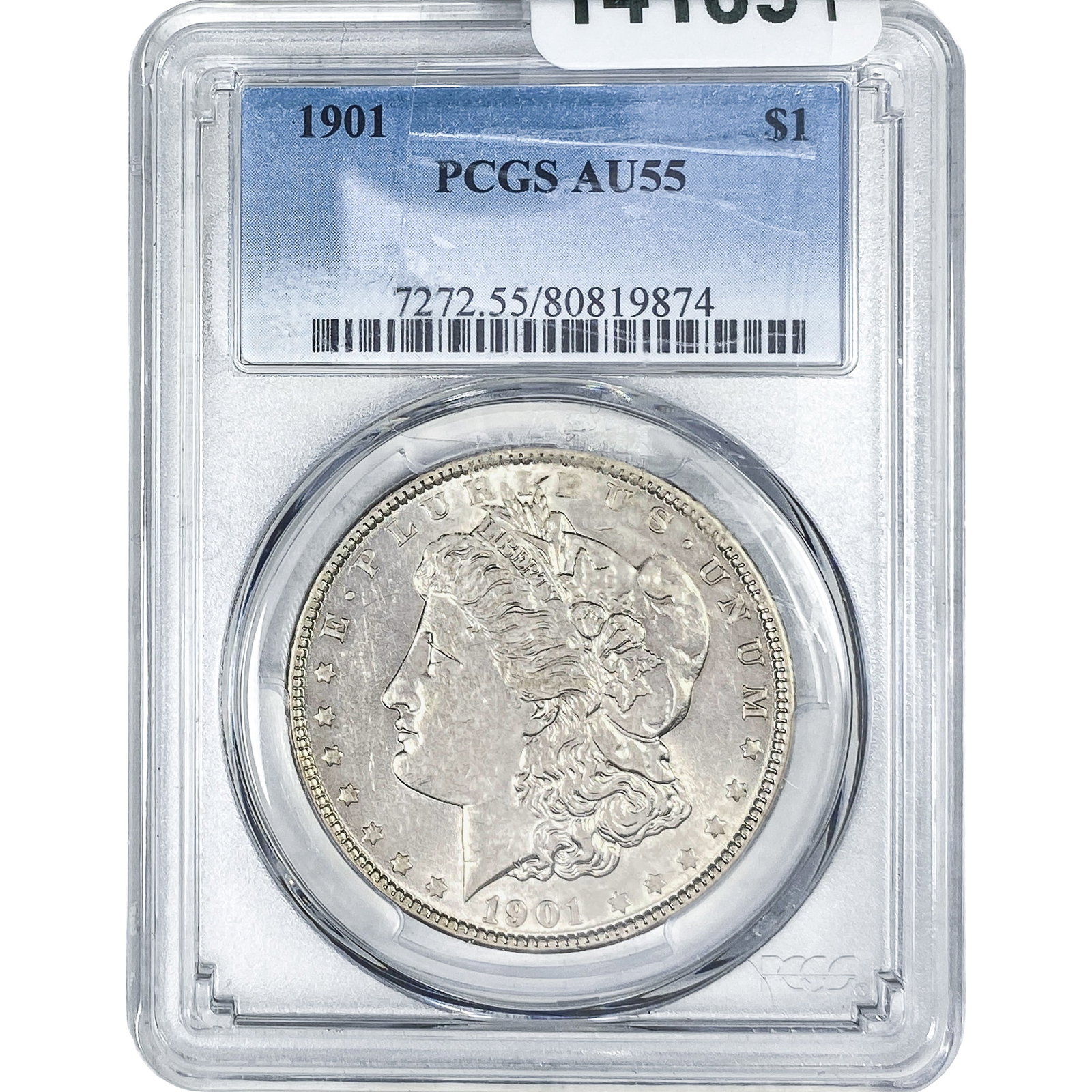 1901 Morgan Silver Dollar PCGS AU55: 1901 Morgan Silver Dollar PCGS AU55