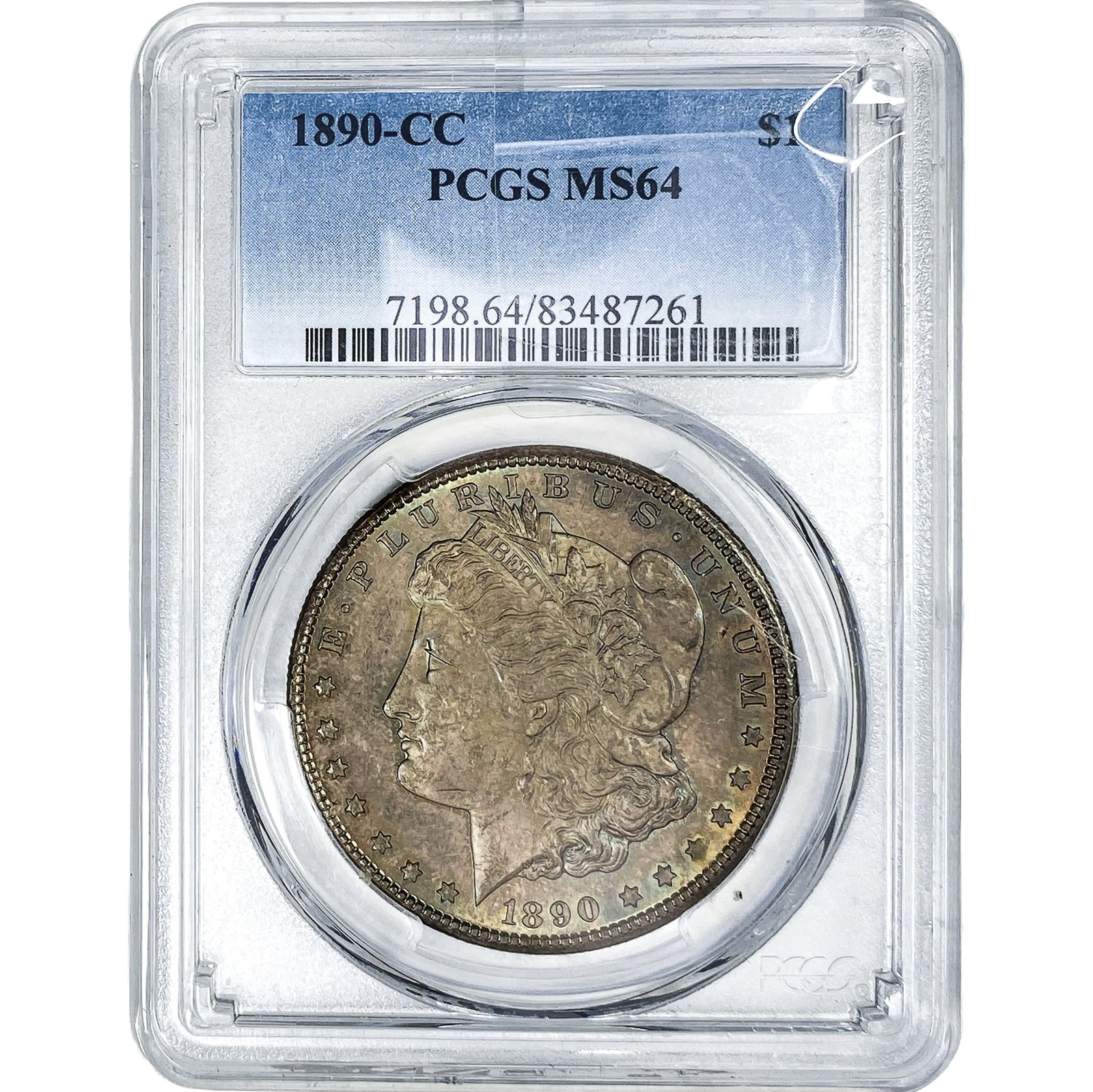 1890-CC Morgan Silver Dollar PCGS MS64: 1890-CC Morgan Silver Dollar PCGS MS64