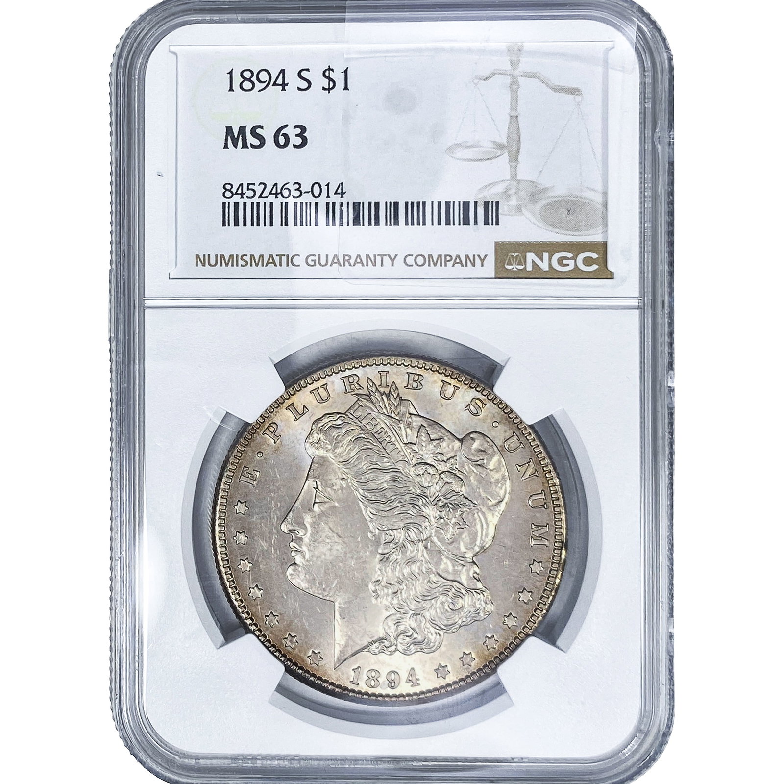 1894-S Morgan Silver Dollar NGC MS63: 1894-S Morgan Silver Dollar NGC MS63