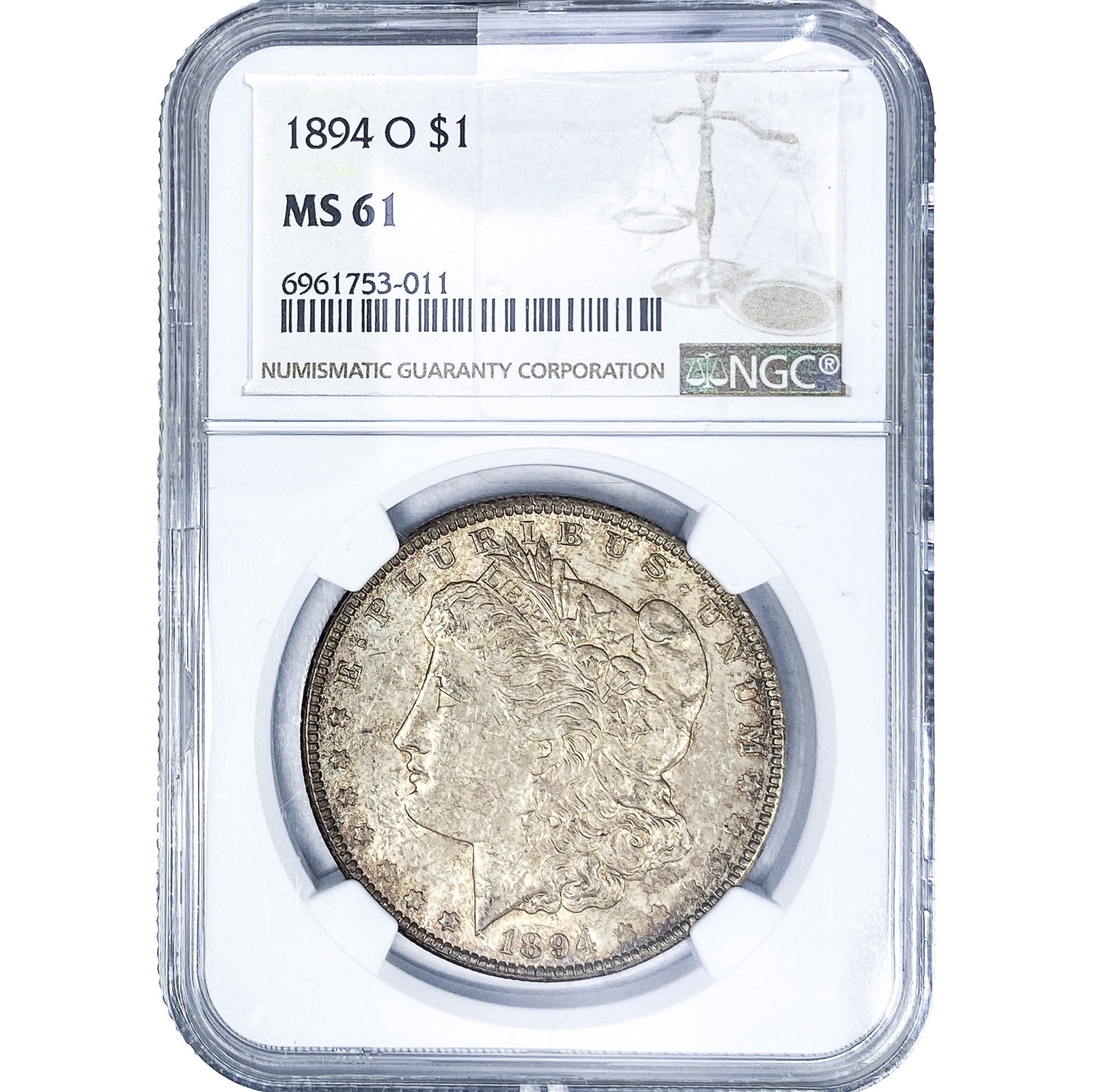1894-O Morgan Silver Dollar NGC MS61: 1894-O Morgan Silver Dollar NGC MS61