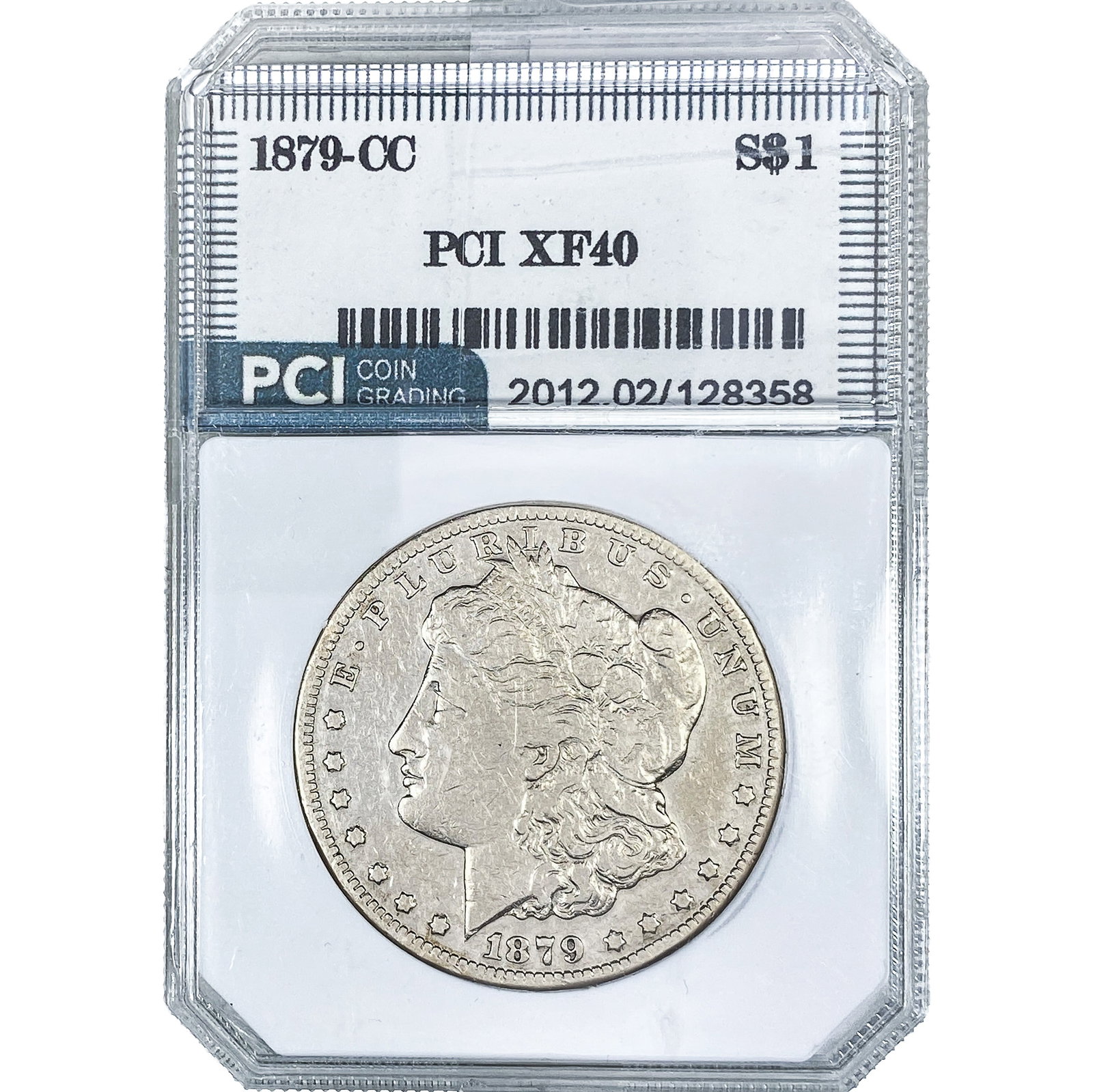 1879-CC Morgan Silver Dollar PCI XF40: 1879-CC Morgan Silver Dollar PCI XF40