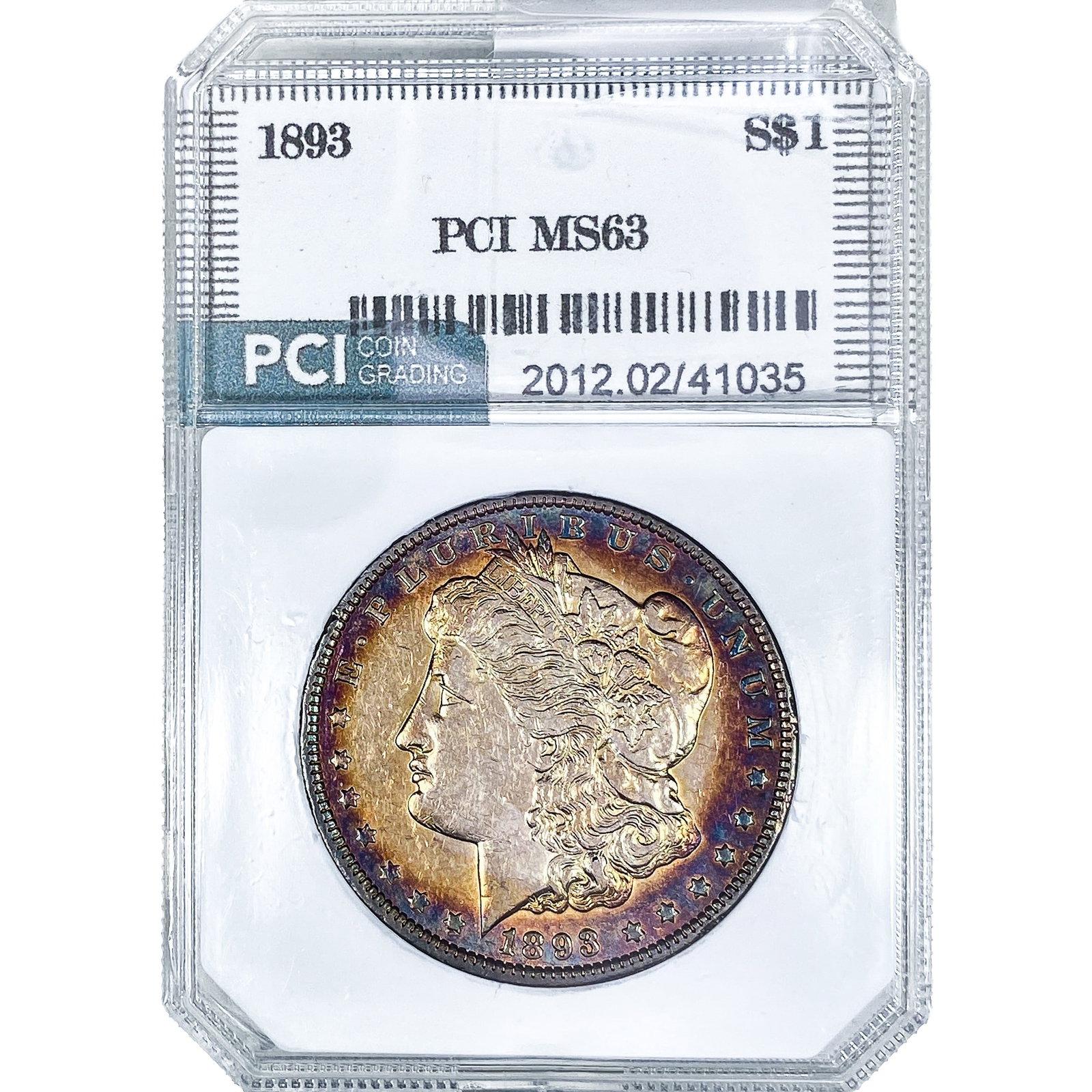 1893 Morgan Silver Dollar PCI MS63: 1893 Morgan Silver Dollar PCI MS63