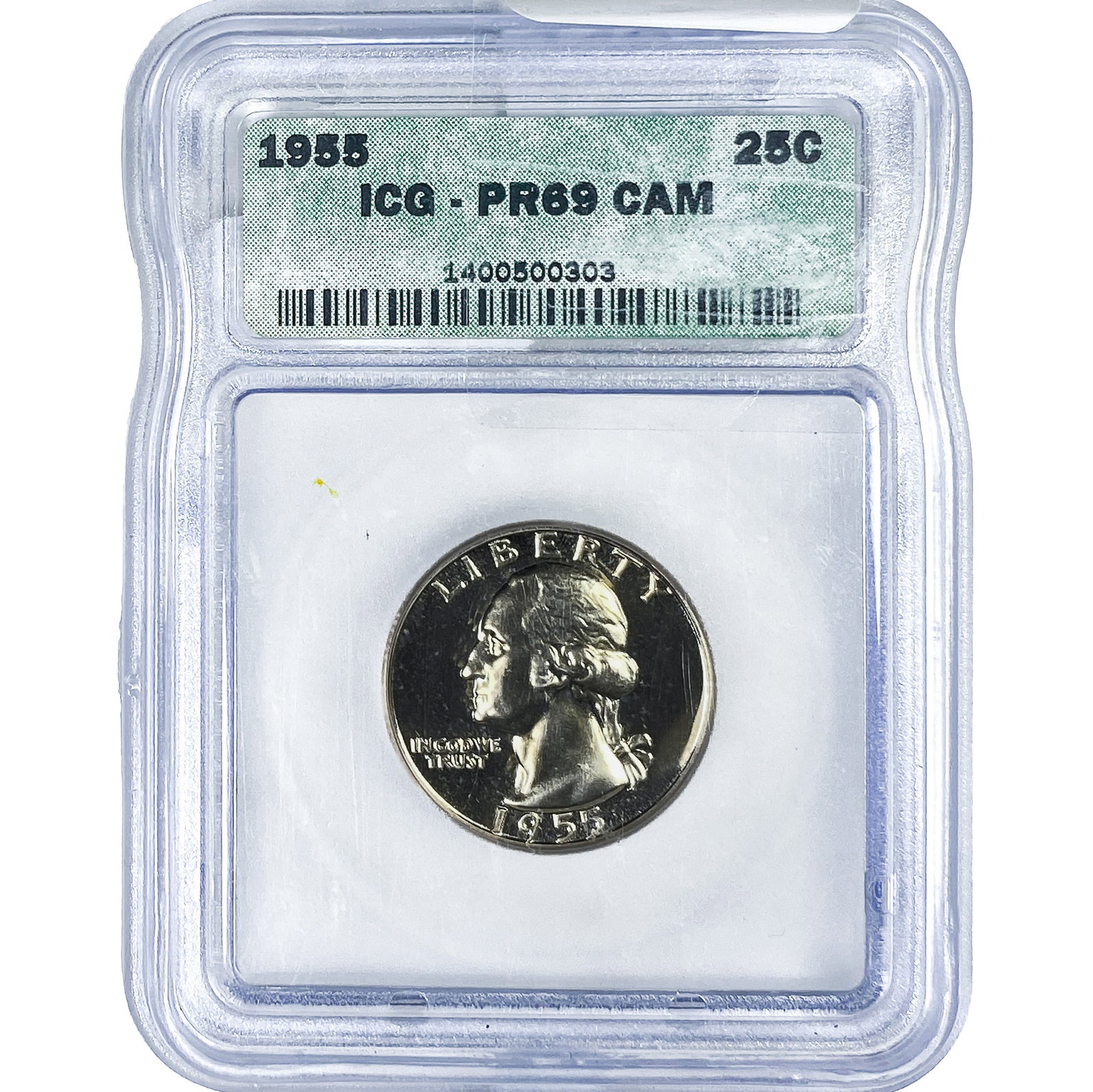 1955 Washington Silver Quarter ICG PR69 DCAM: 1955 Washington Silver Quarter ICG PR69 DCAM