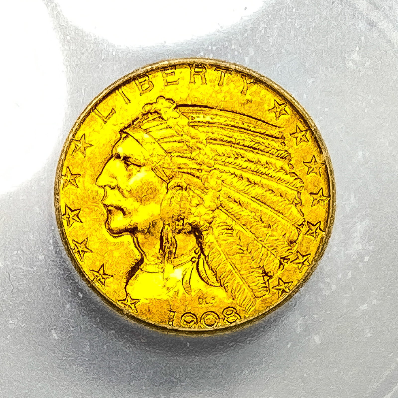 1908-D $5 Gold Half Eagle ICG MS64 - 3