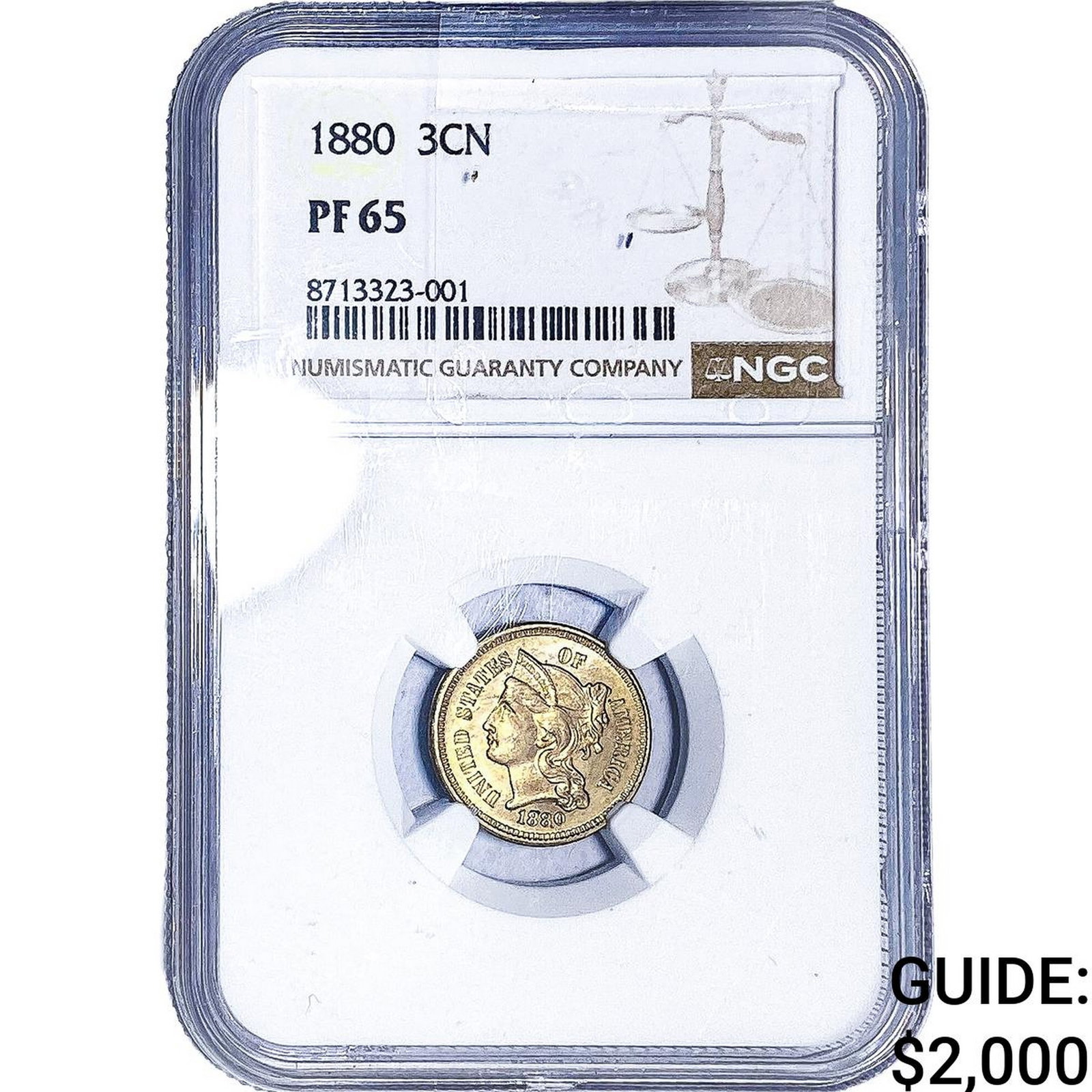 1880 Nickel Three Cent NGC PF65: 1880 Nickel Three Cent NGC PF65