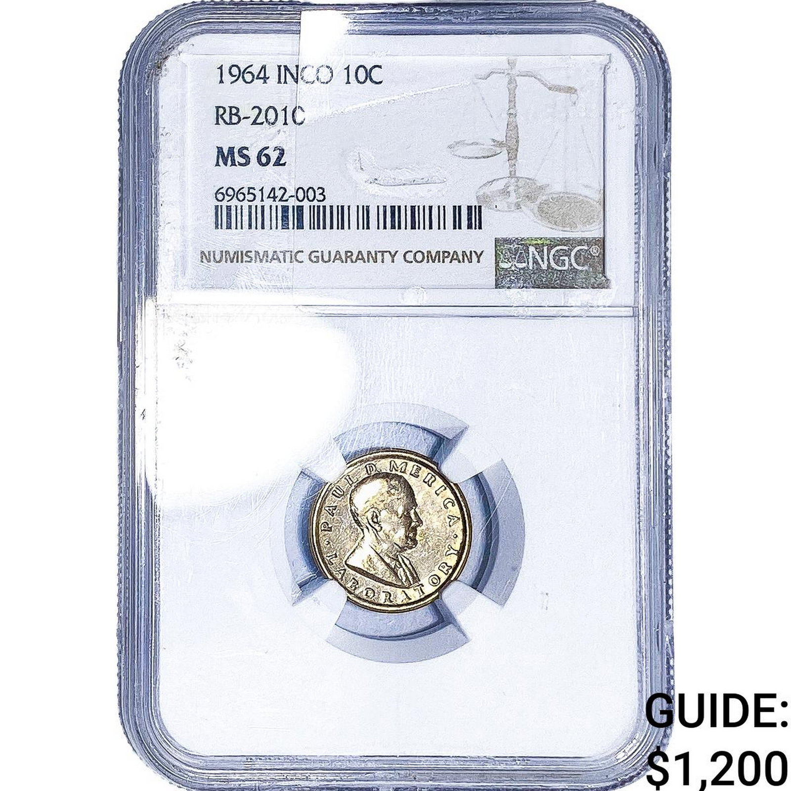 1964 Inco 10C NGC MS62: 1964 Inco 10C NGC MS62