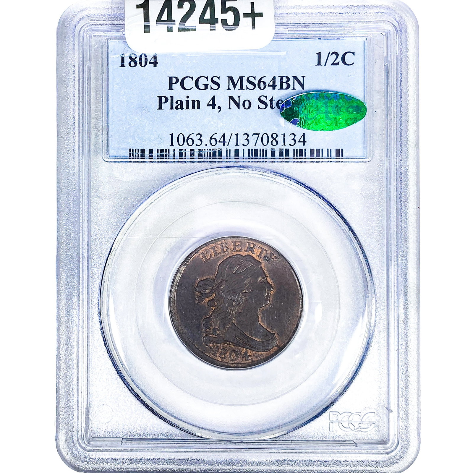 1804 Draped Bust Half Cent PCGS MS64 BN: 1804 Draped Bust Half Cent PCGS MS64 BN