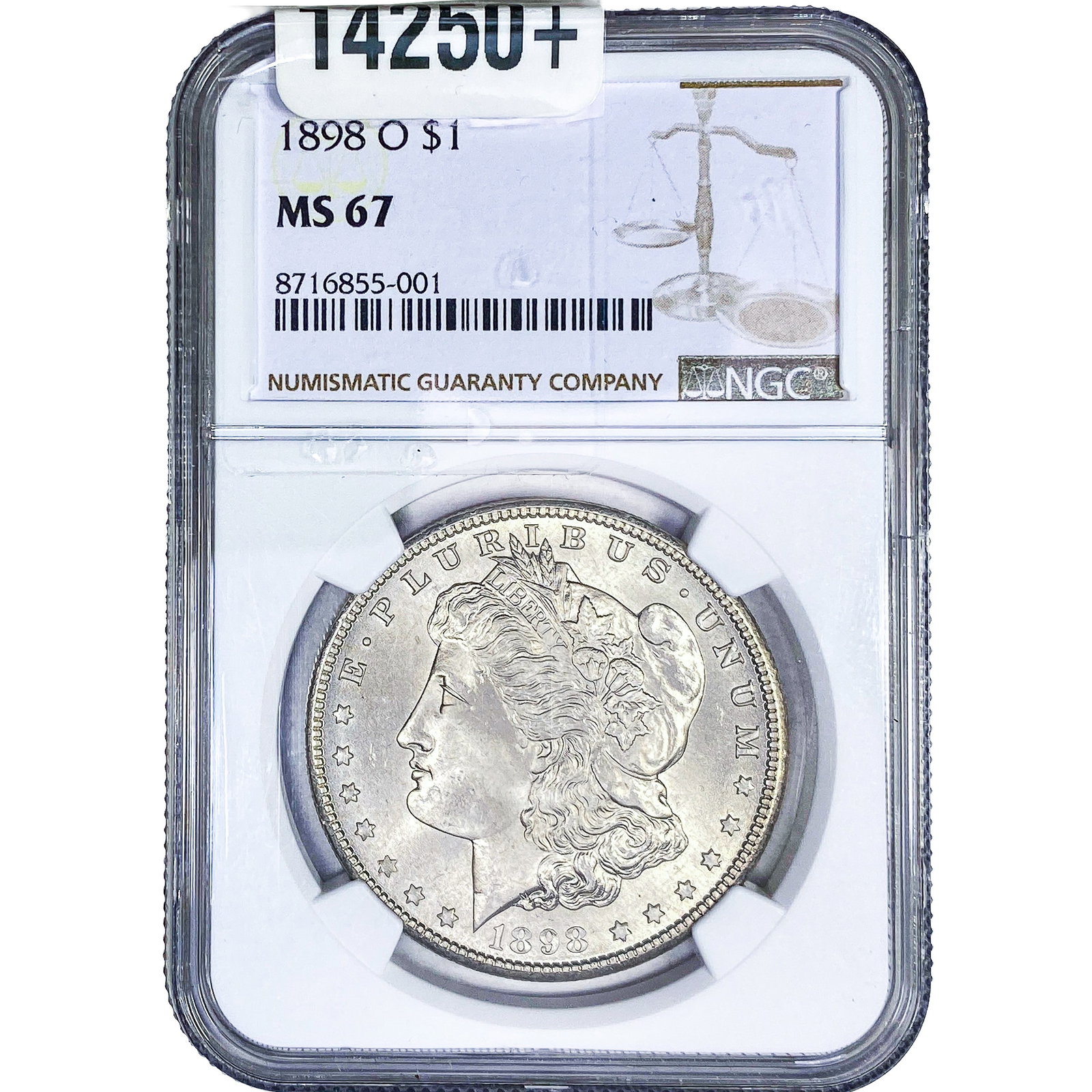 1898-O Morgan Silver Dollar NGC MS67: 1898-O Morgan Silver Dollar NGC MS67