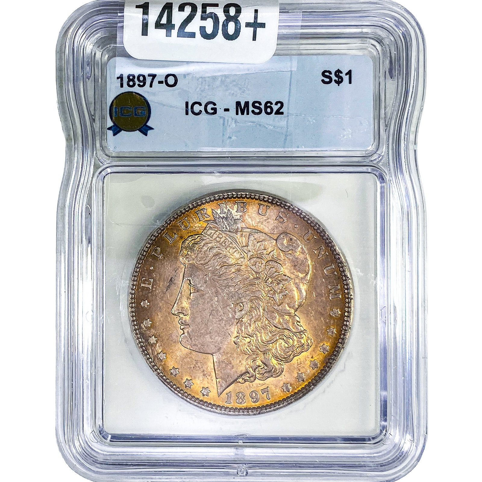 1897-O Morgan Silver Dollar ICG MS62: 1897-O Morgan Silver Dollar ICG MS62