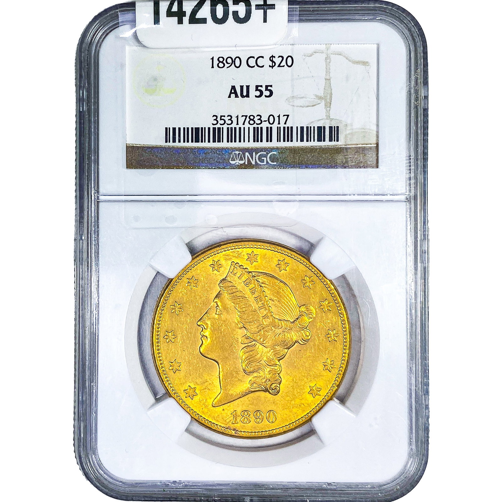 1890-CC $20 Gold Double Eagle NGC AU55 (1 of 4)