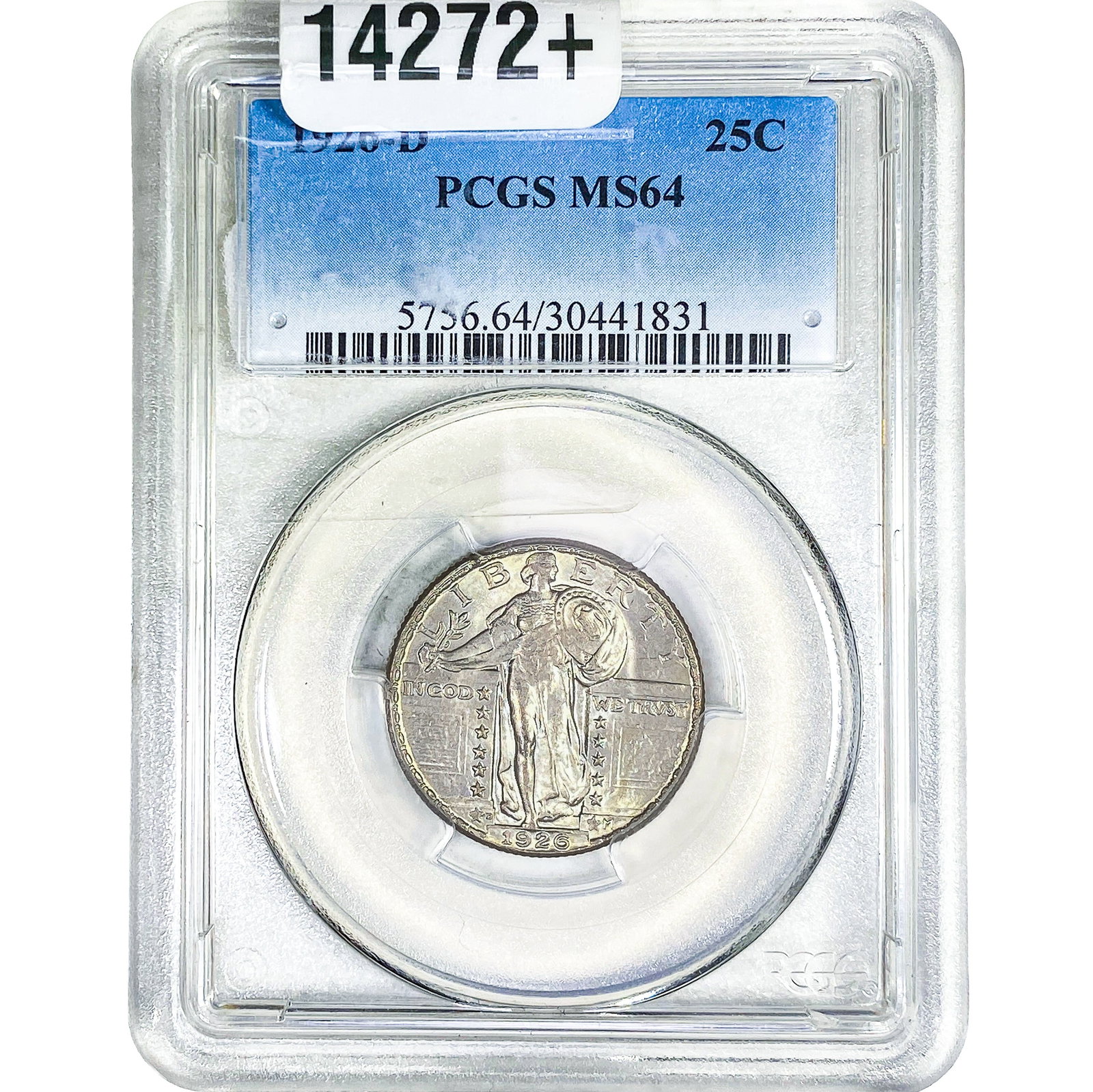 1926-D Standing Liberty Quarter PCGS MS64: 1926-D Standing Liberty Quarter PCGS MS64