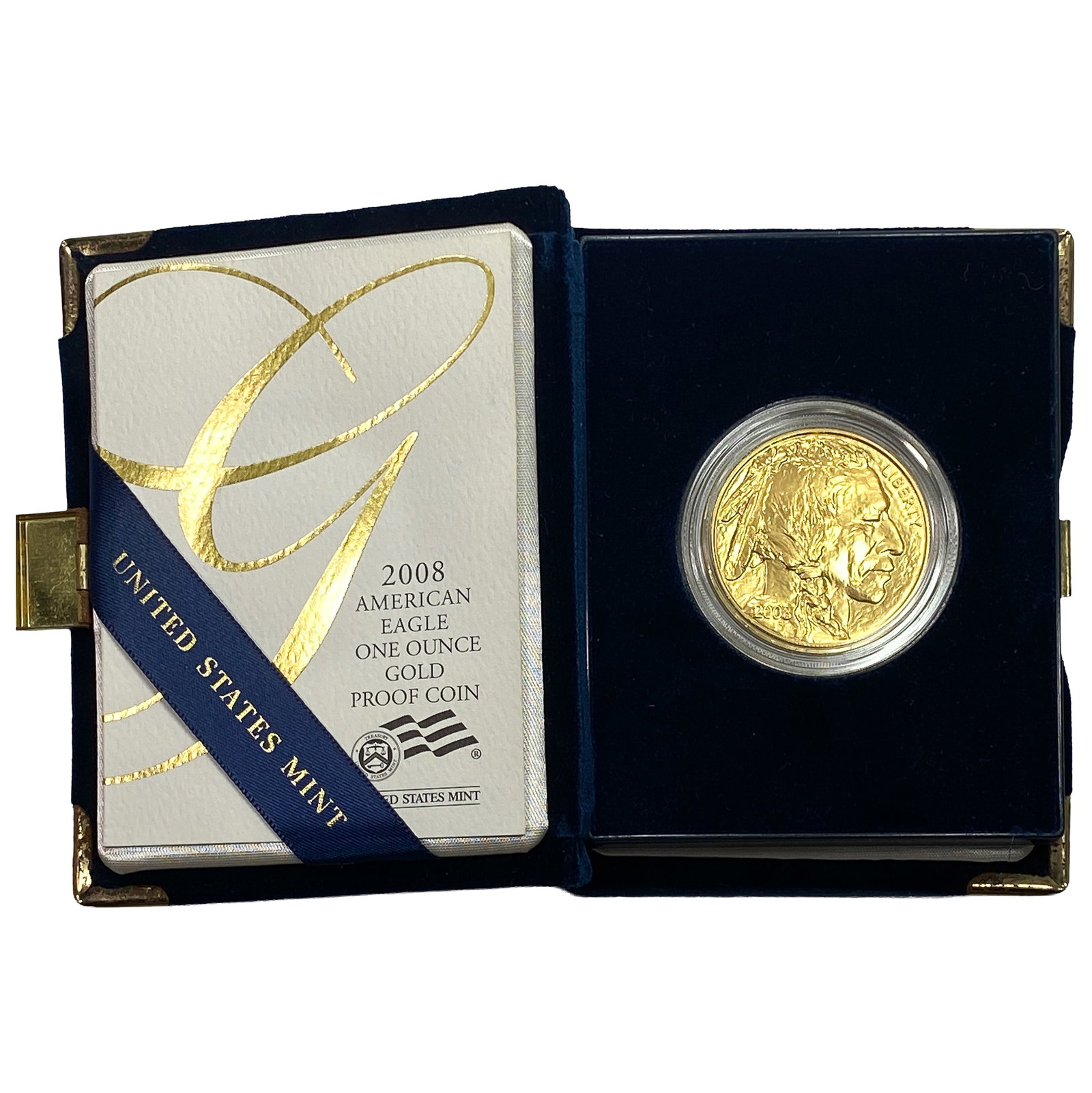2008 U.S. Mint 1oz Gold Proof $50 Buffalo W/Box: 2008 U.S. Mint 1oz Gold Proof $50 Buffalo W/Box