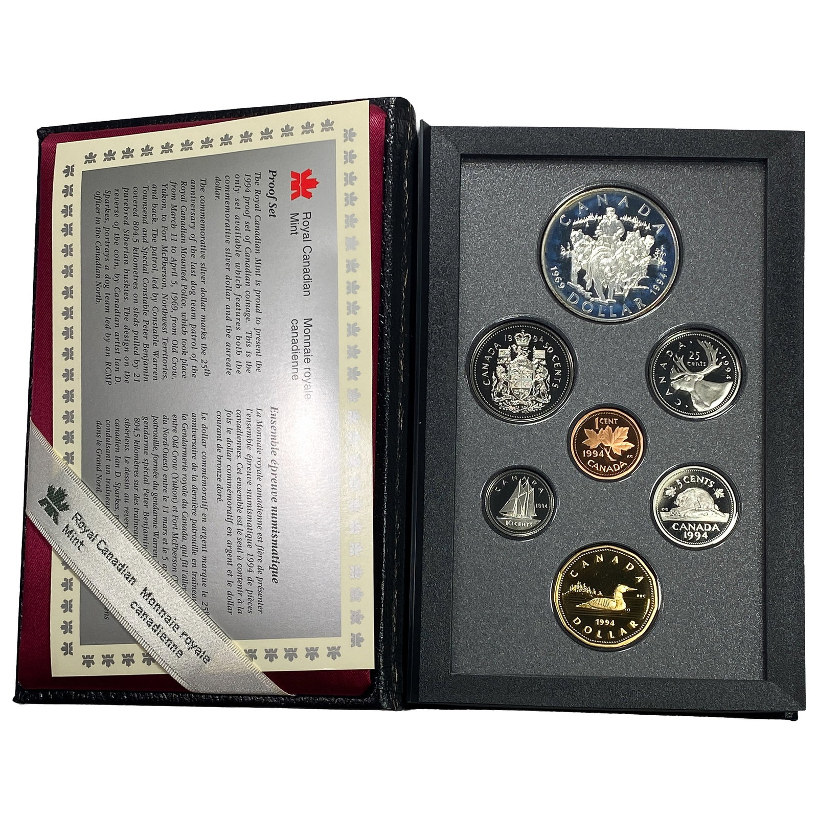 [7] 1994 Royal Canadian Mint Proof Set 1C-$1 W/Box: [7] 1994 Royal Canadian Mint Proof Set 1C-$1 W/Box