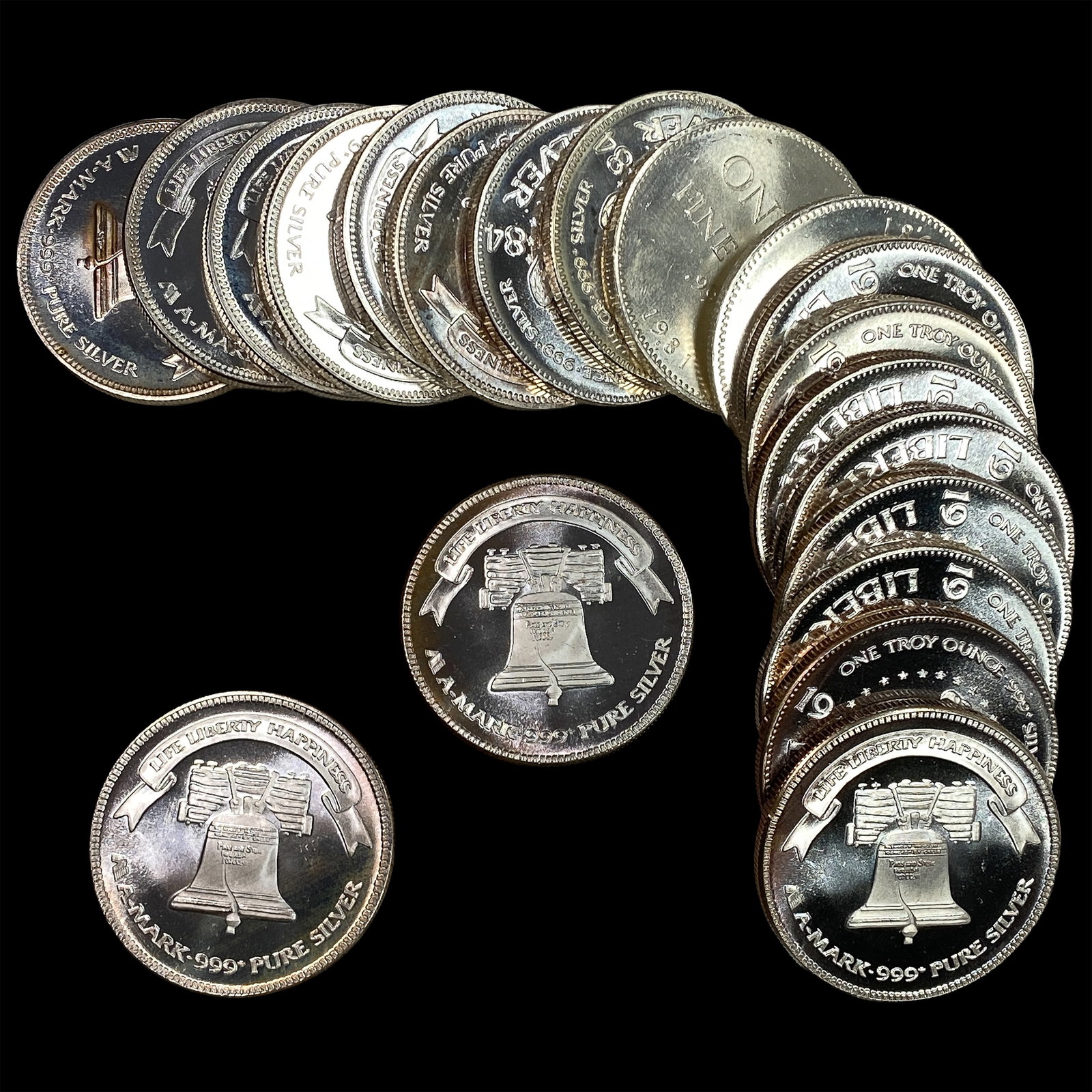 [20] 1981-1985 1oz Silver Round Roll: [20] 1981-1985 1oz Silver Round Roll