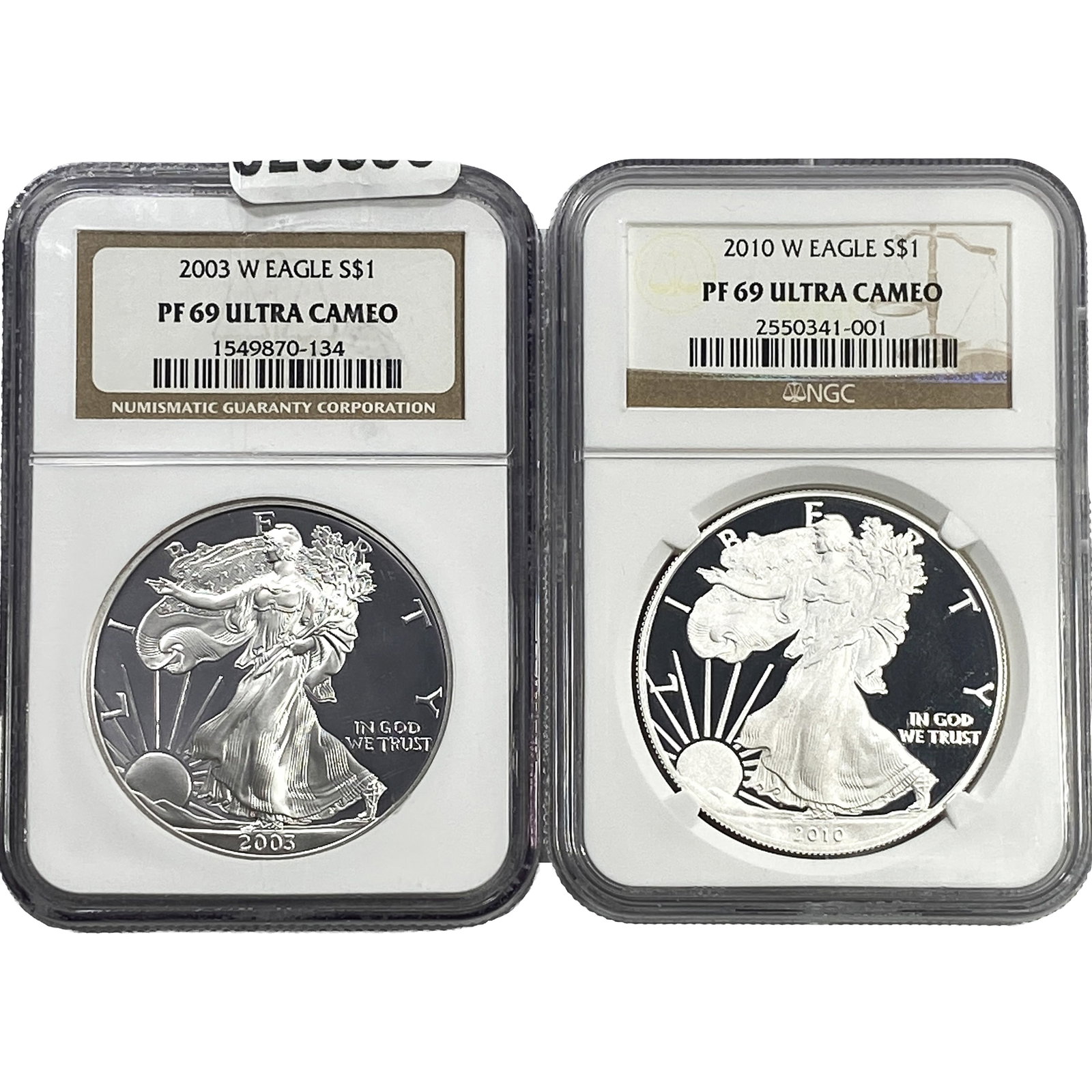 [2] 2003-2010 Silver Eagle NGC PF69 Ultra Cameo: [2] 2003-2010 Silver Eagle NGC PF69 Ultra Cameo