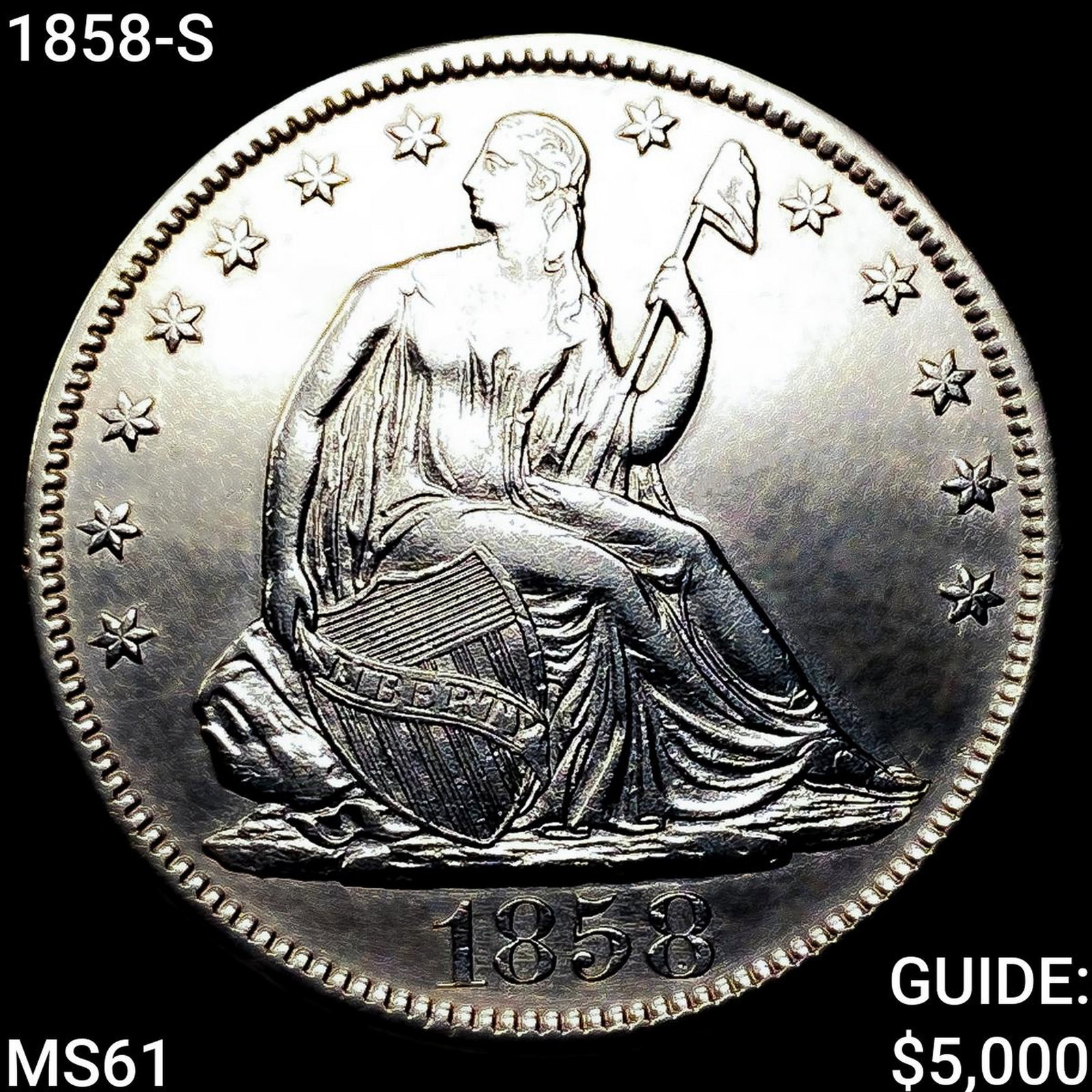 1858-S Seated Liberty Half Dollar: 1858-S Seated Liberty Half Dollar