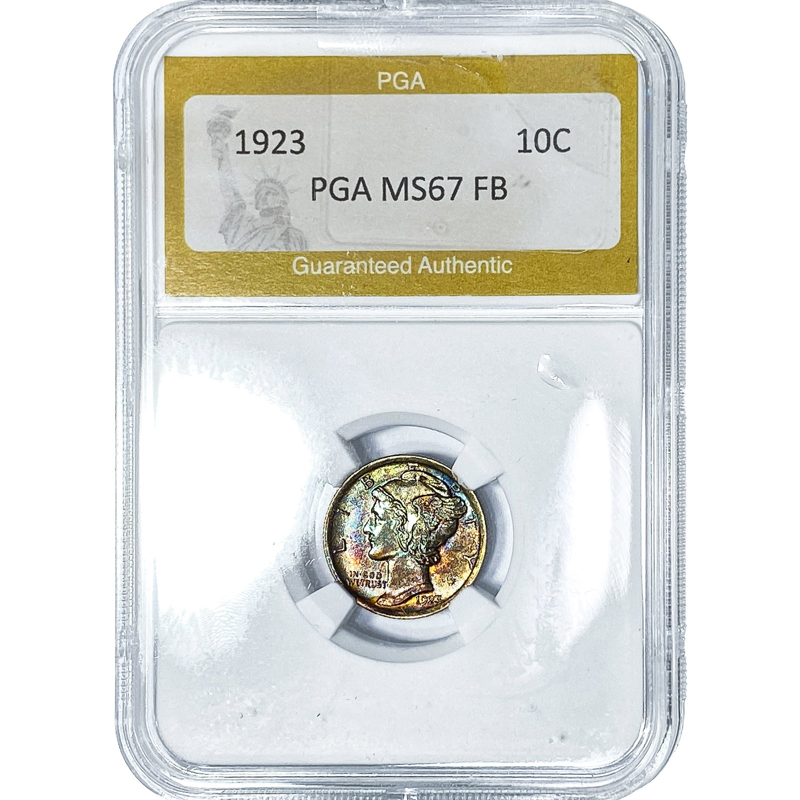 1923 Mercury Silver Dime PGA MS67 FB: 1923 Mercury Silver Dime PGA MS67 FB