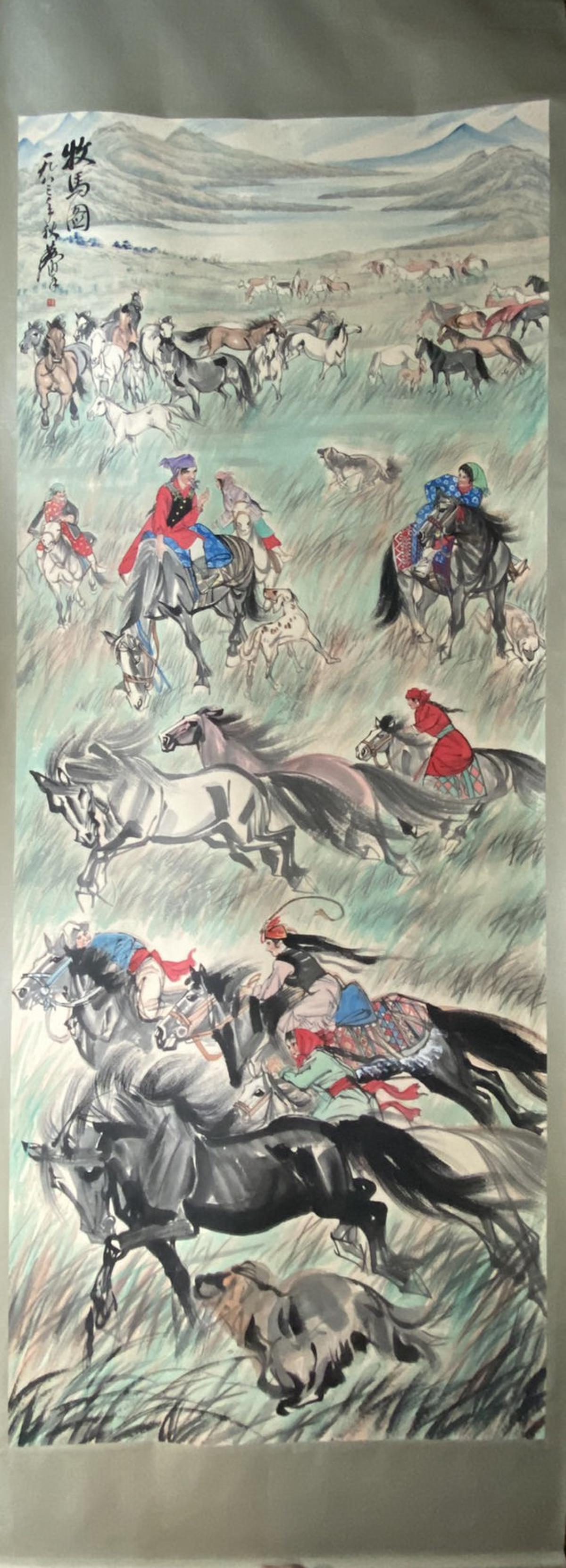 Huang-zhou mark painting: 360cm*145cm