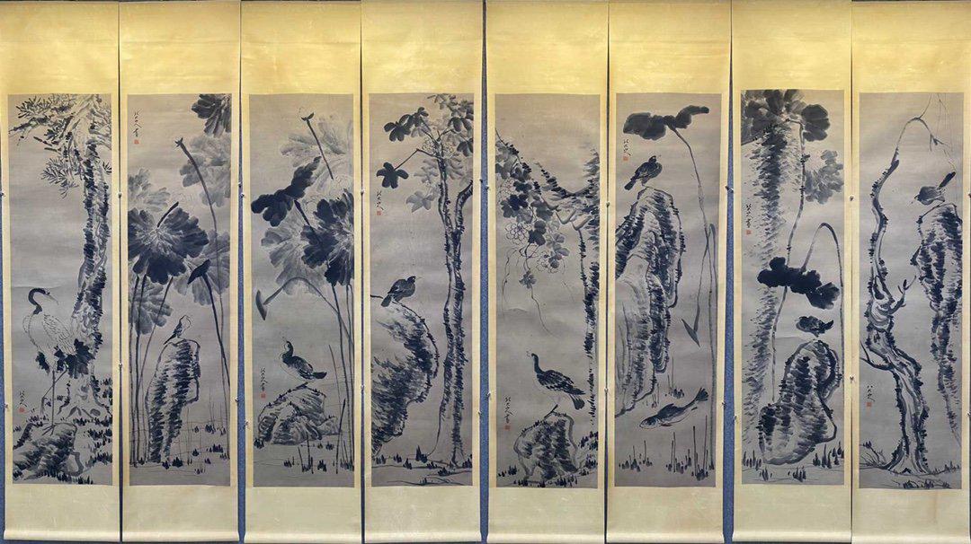 Eight Chinese Paintings, Ba Da Shan Ren Mark: 47*178*8