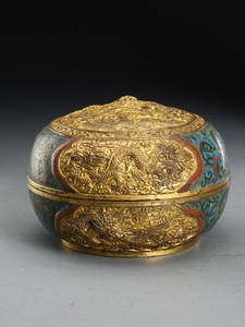 A Cloisonne Box With Dragon Gilding